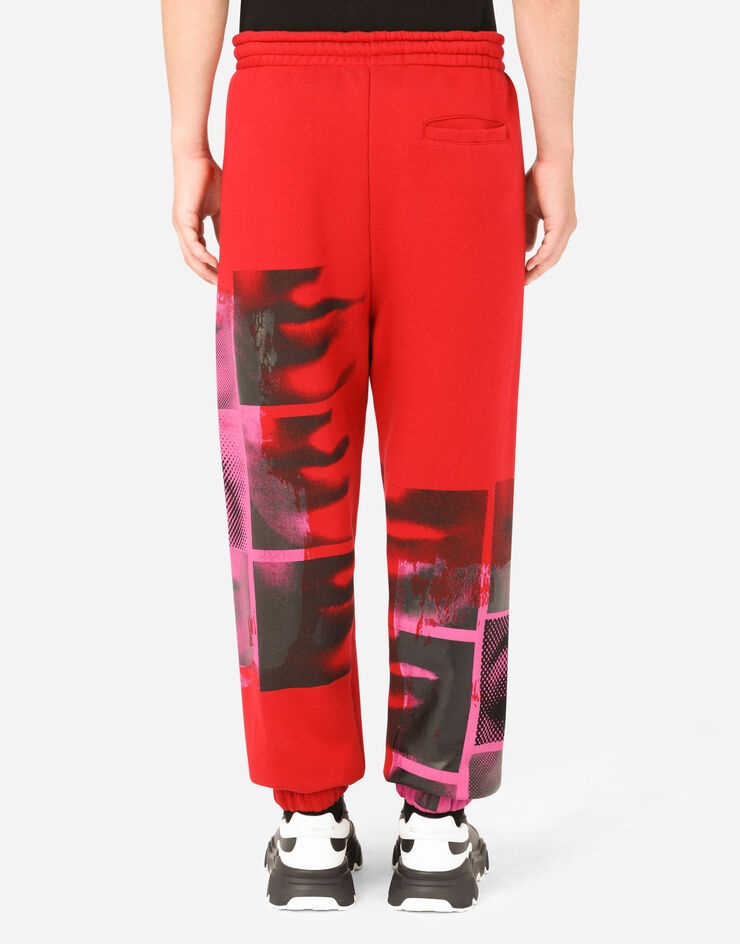 Jersey jogging pants with print - 2