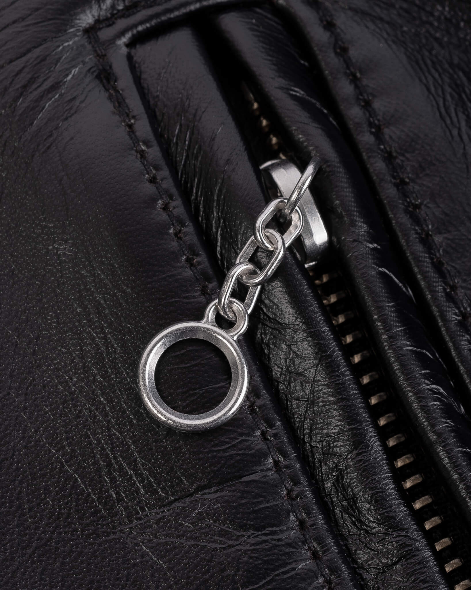 IHJ-54-BLK Japanese Horsehide Rider’s Jacket with Collar - Black (Tea-Core Dyed) - 12