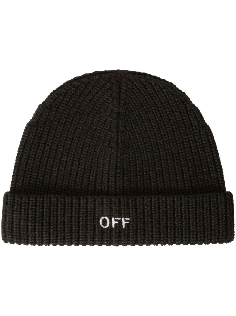 embroidered ribbed-knit beanie - 1