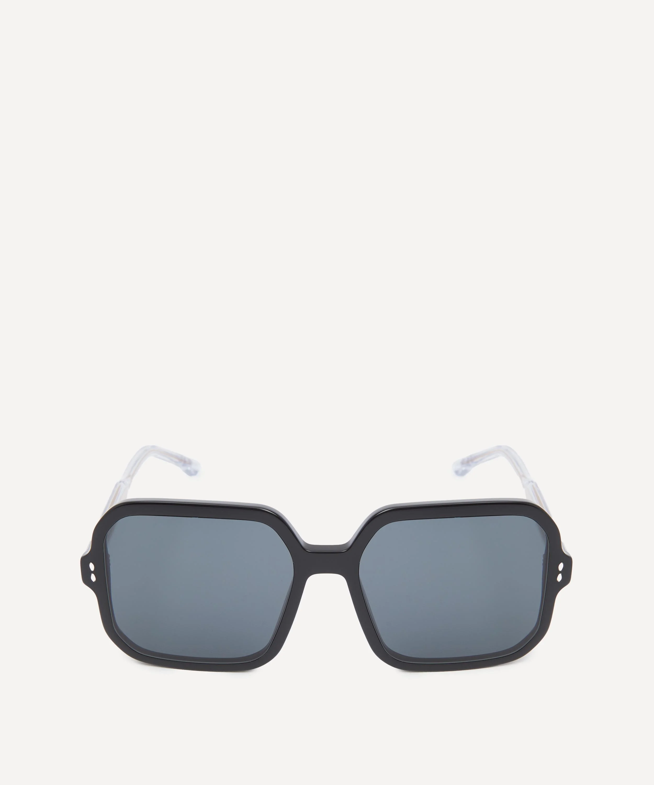 Black Acetate Rectangular Sunglasses - 1