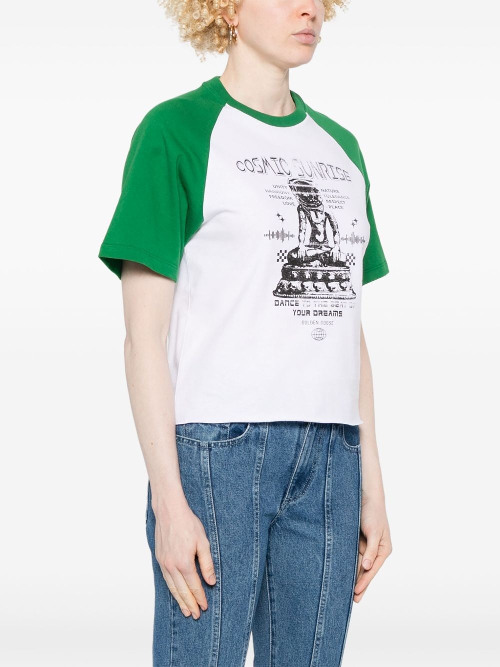 contrasting-sleeve T-shirt - 3