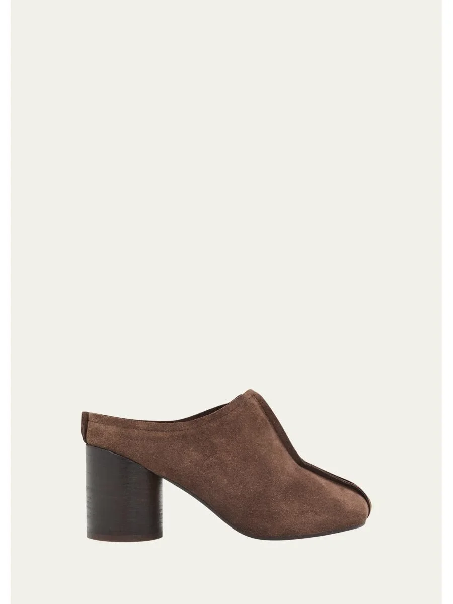 60mm Stitch Suede Mules - 1