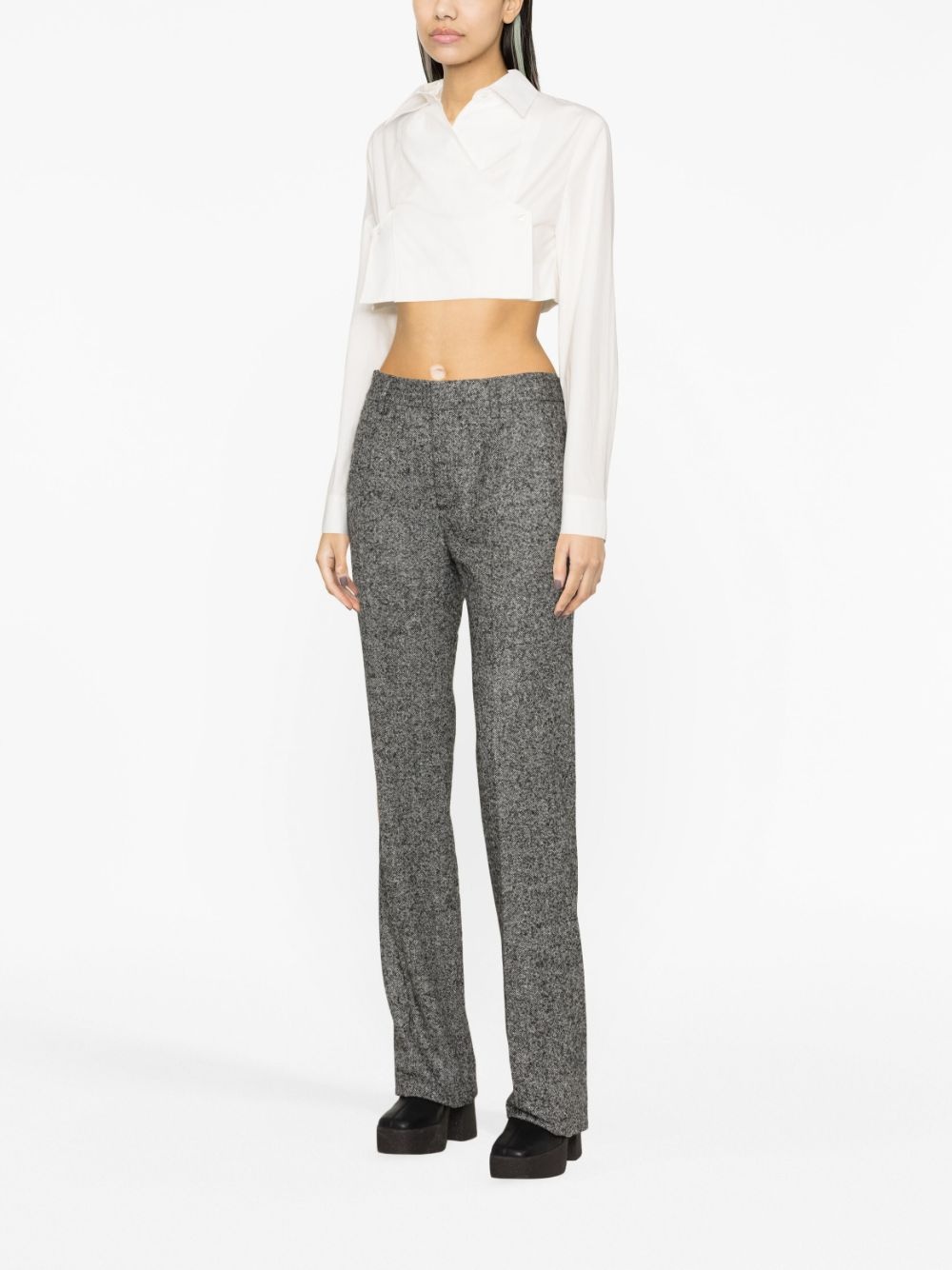 high-waisted tailored trousers - 3