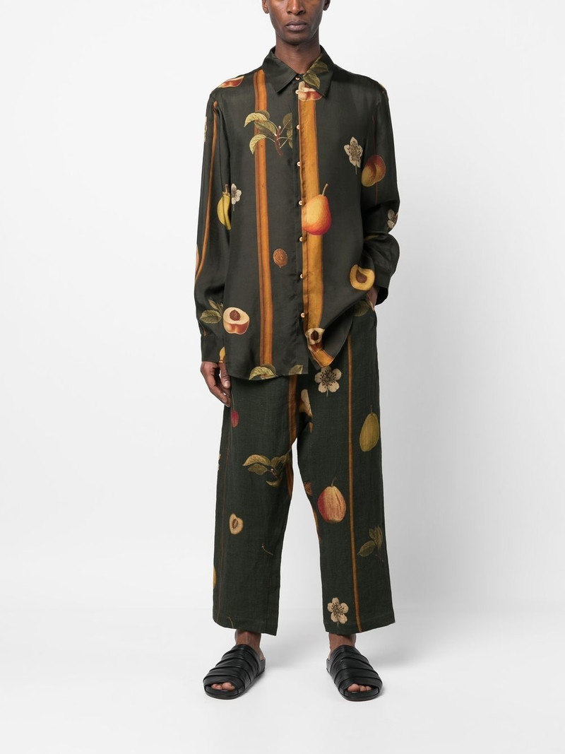 UMA WANG Fruit-print long-sleeve shirt outlook