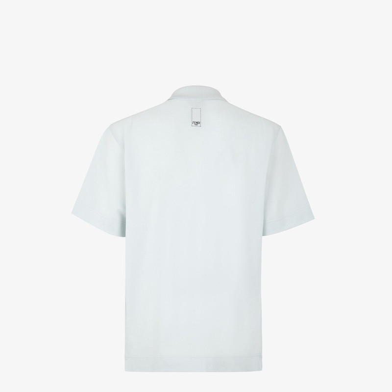 FENDI Light blue cotton polo shirt outlook