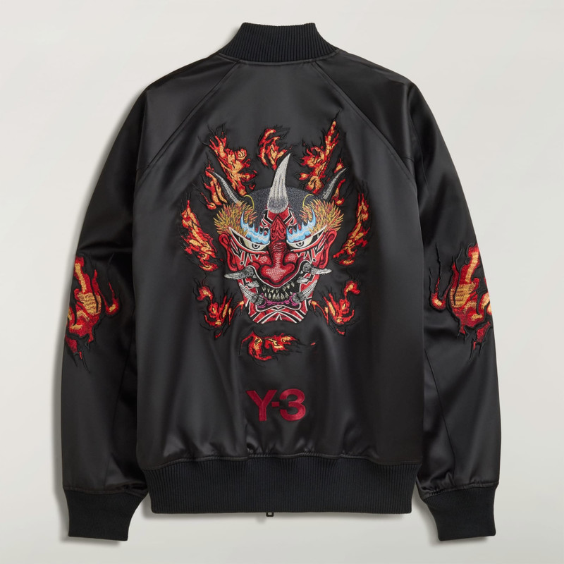 Y-3 EMBROIDERED GRAPHIC SATIN SOUVENIR JACKET 3