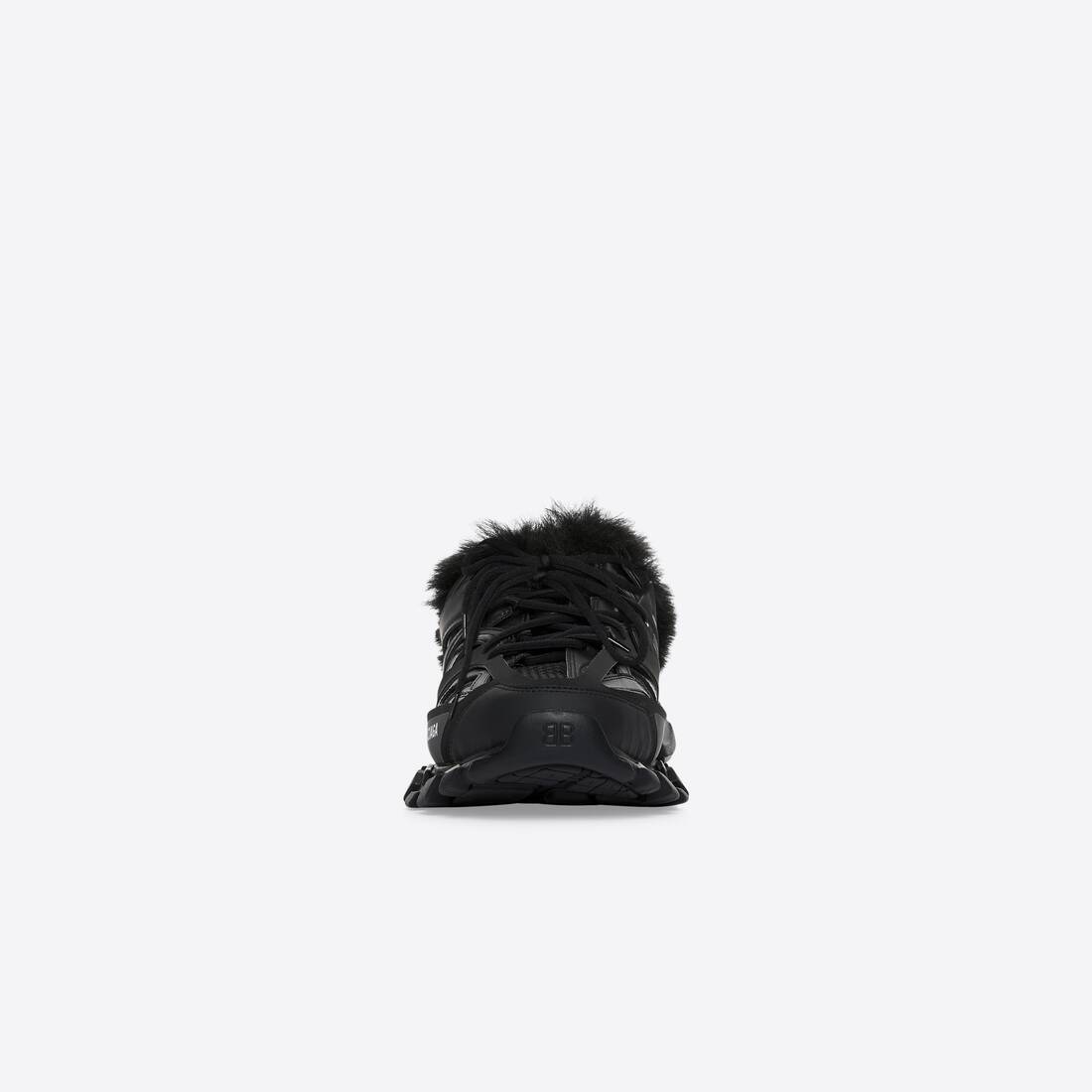 Men's Track Mule Fake Fur in Black - 3