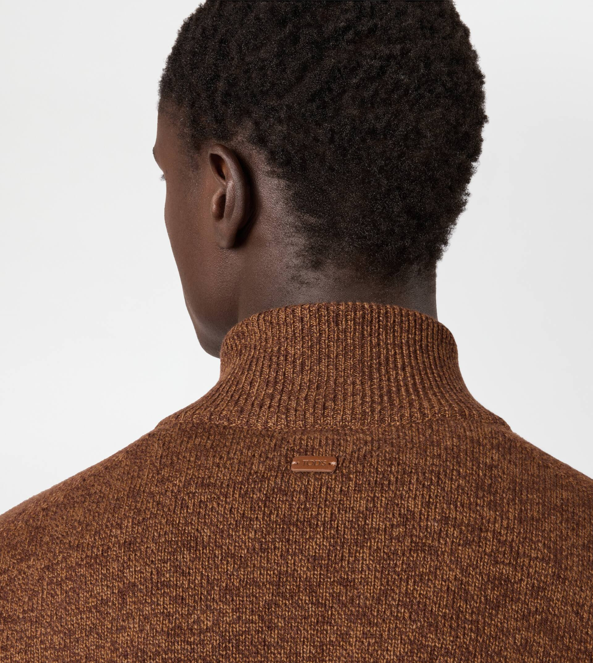 CASHMERE BLEND MOULINÉ CARDIGAN - BROWN - 5