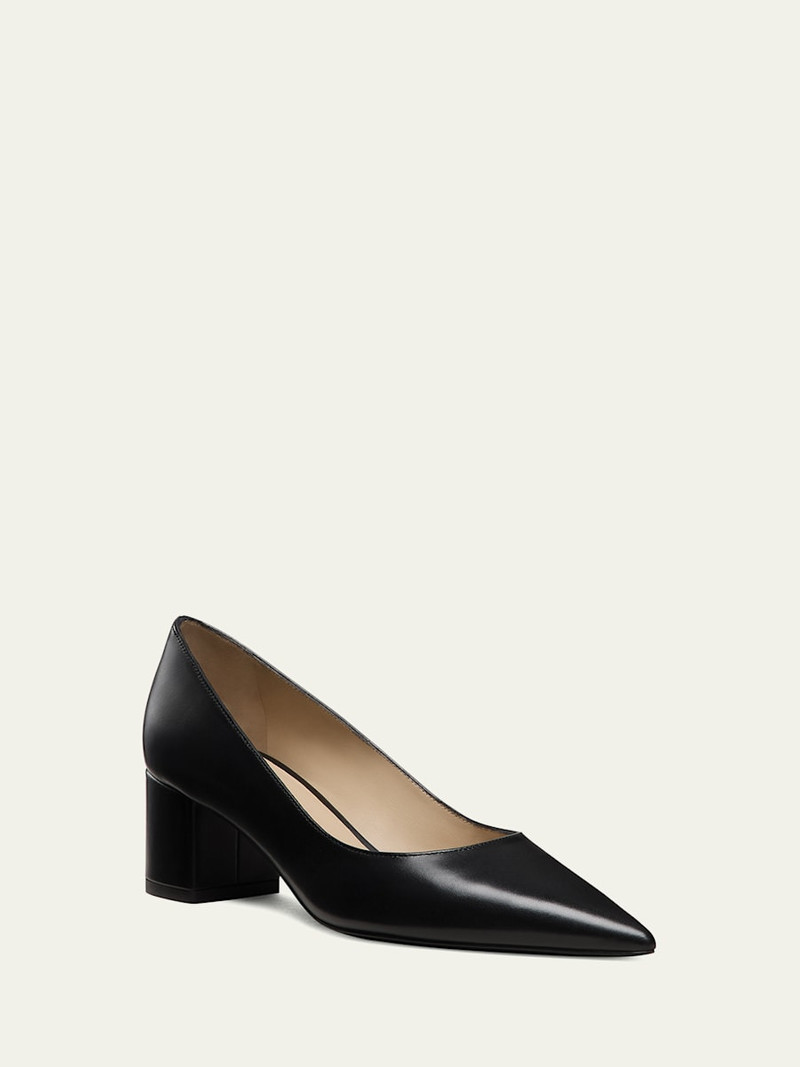 Stuart Weitzman Stuart Leather Block-Heel Pumps outlook