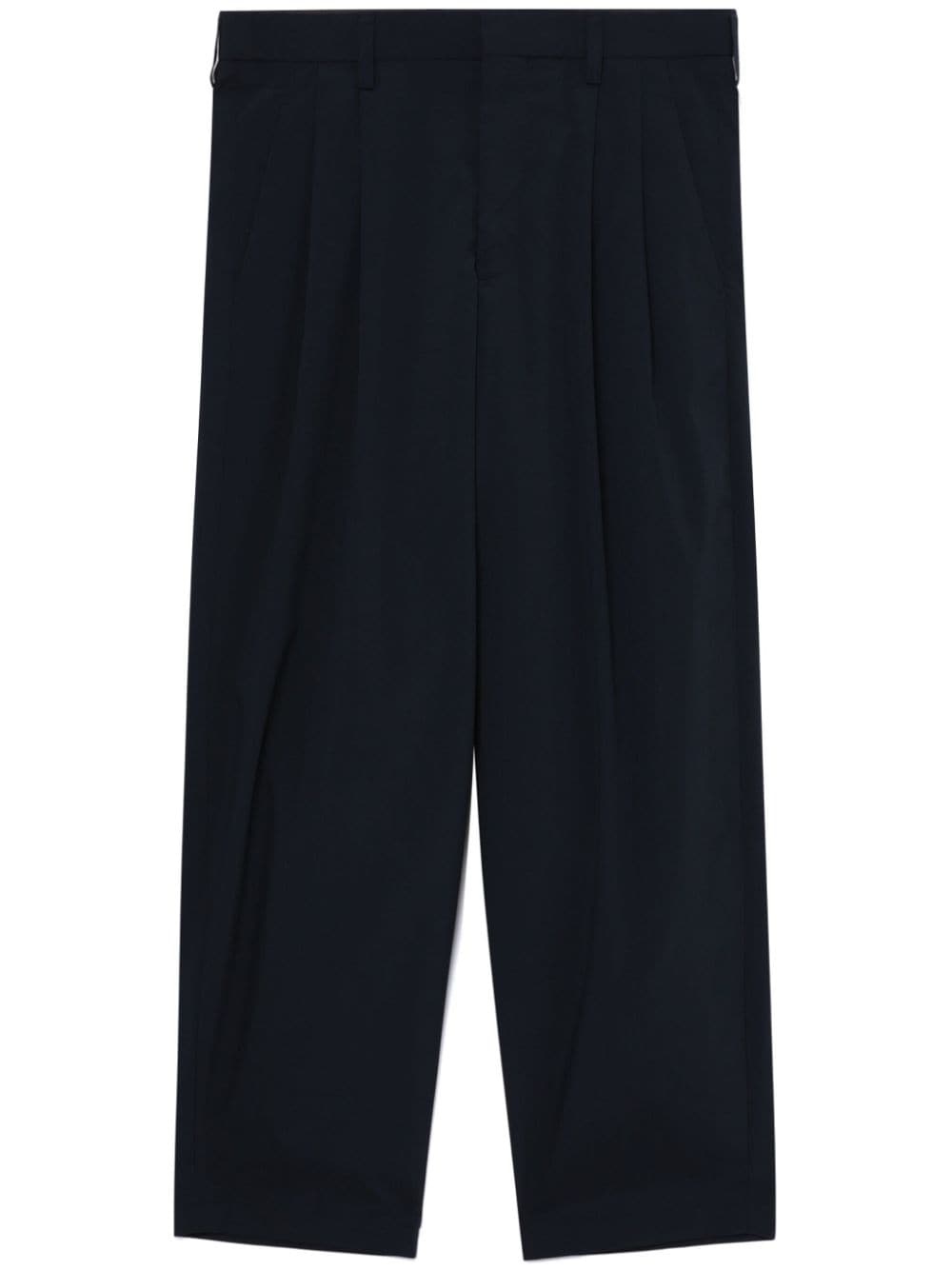 pleat-detail tapered trousers - 1