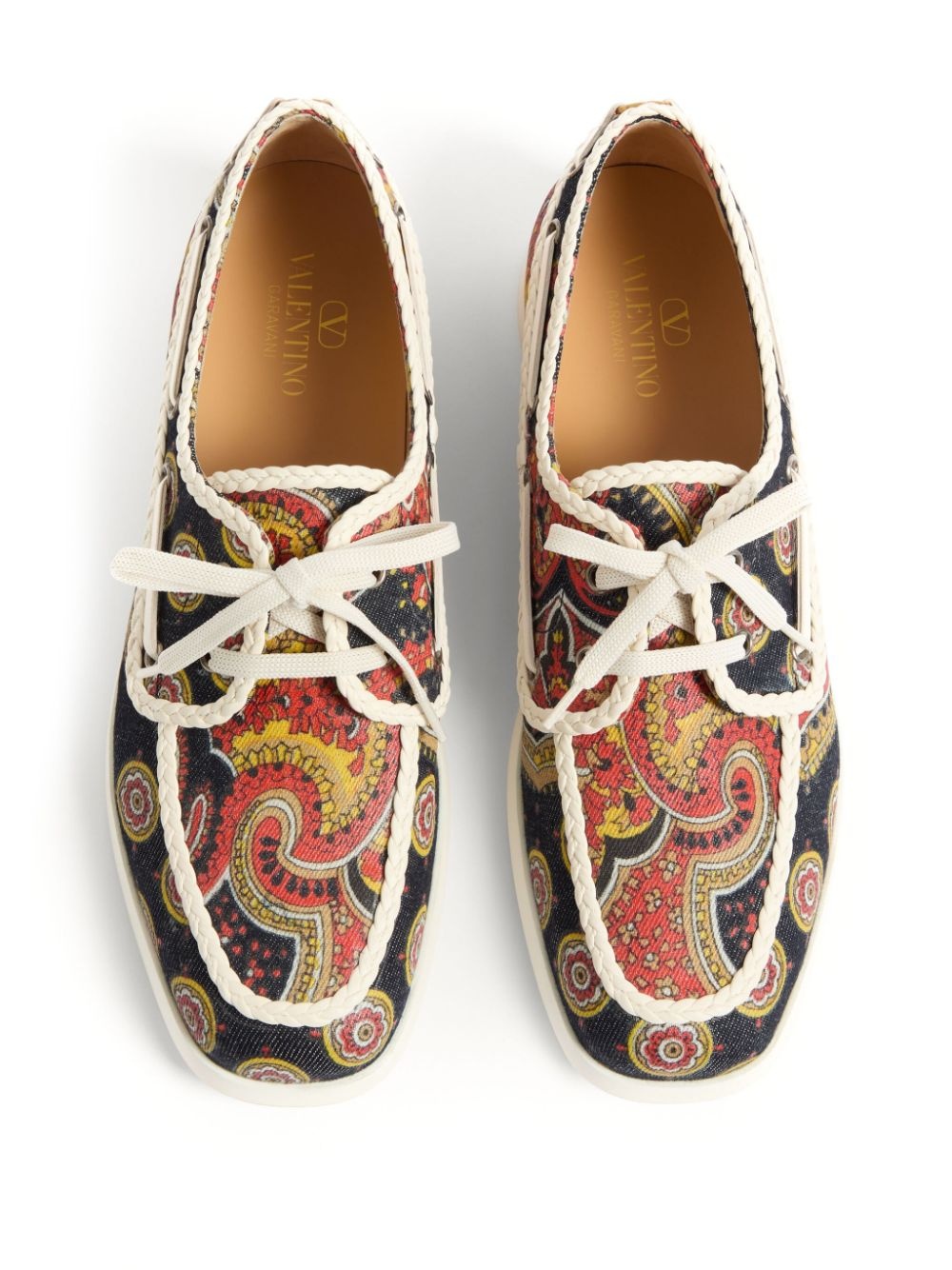 paisley-print boat shoes - 4