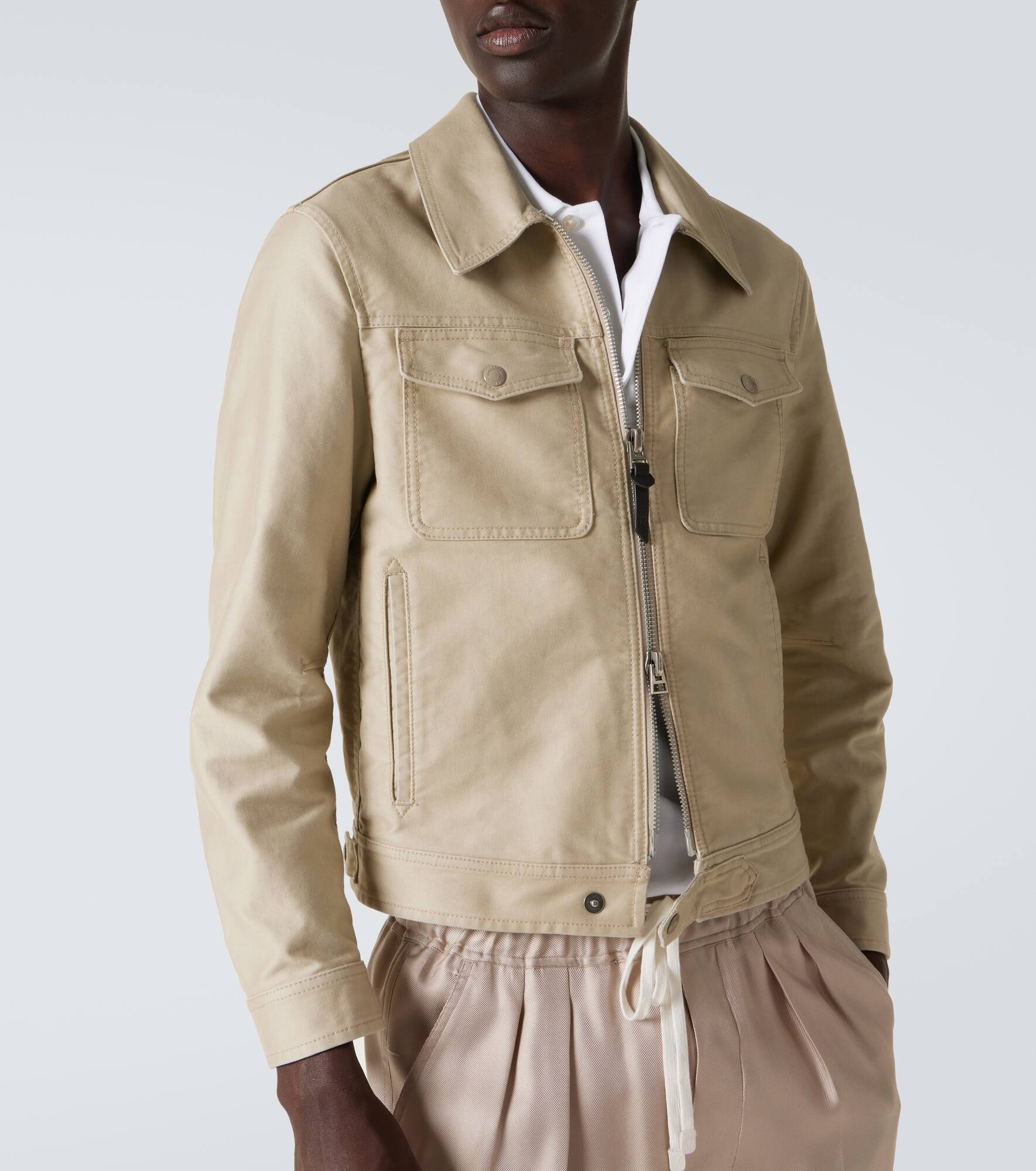 Cotton satin blouson - 5