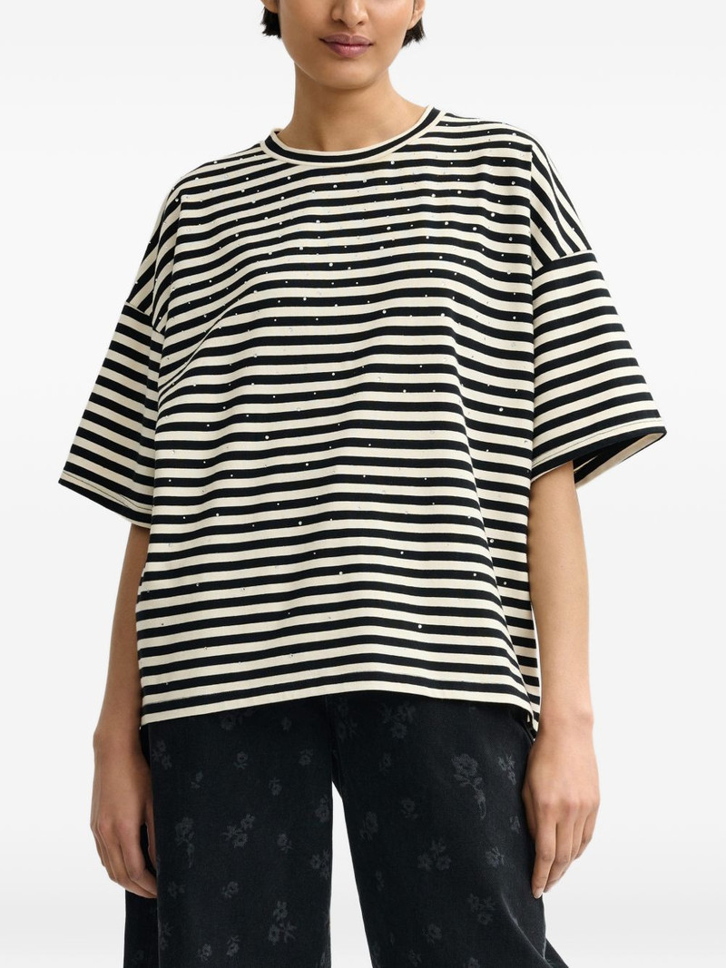 striped strass T-shirt 3