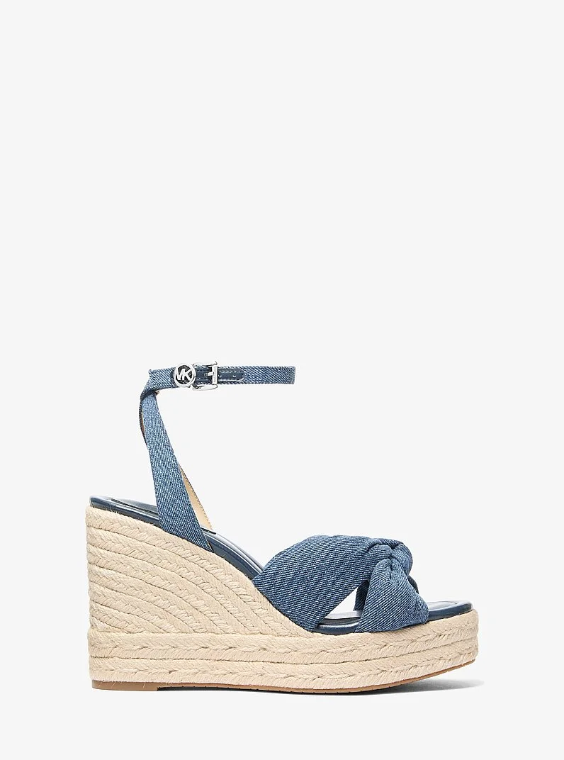 Elena Denim Wedge Sandal - 1