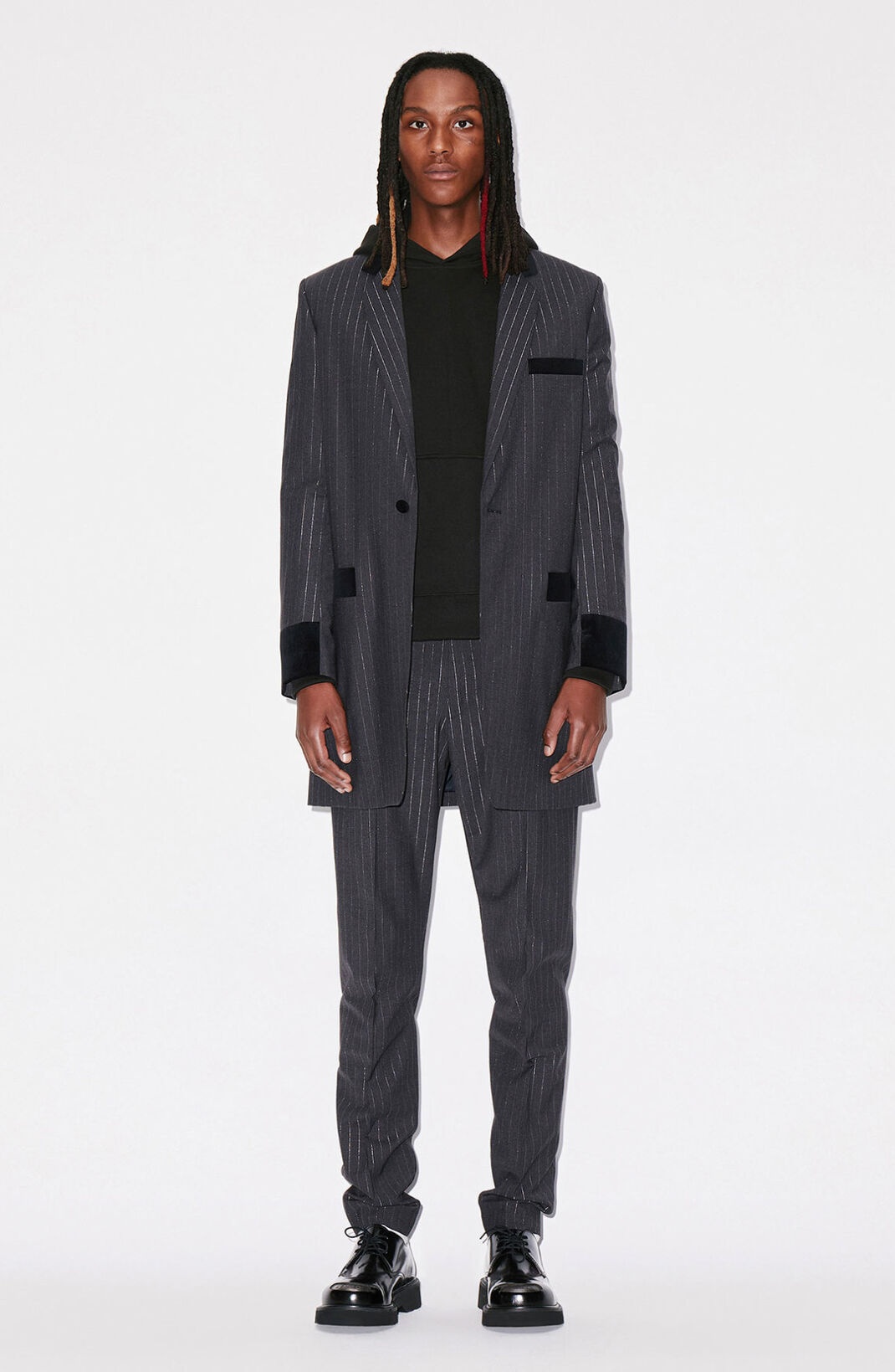 Striped woollen suit jacket - 3