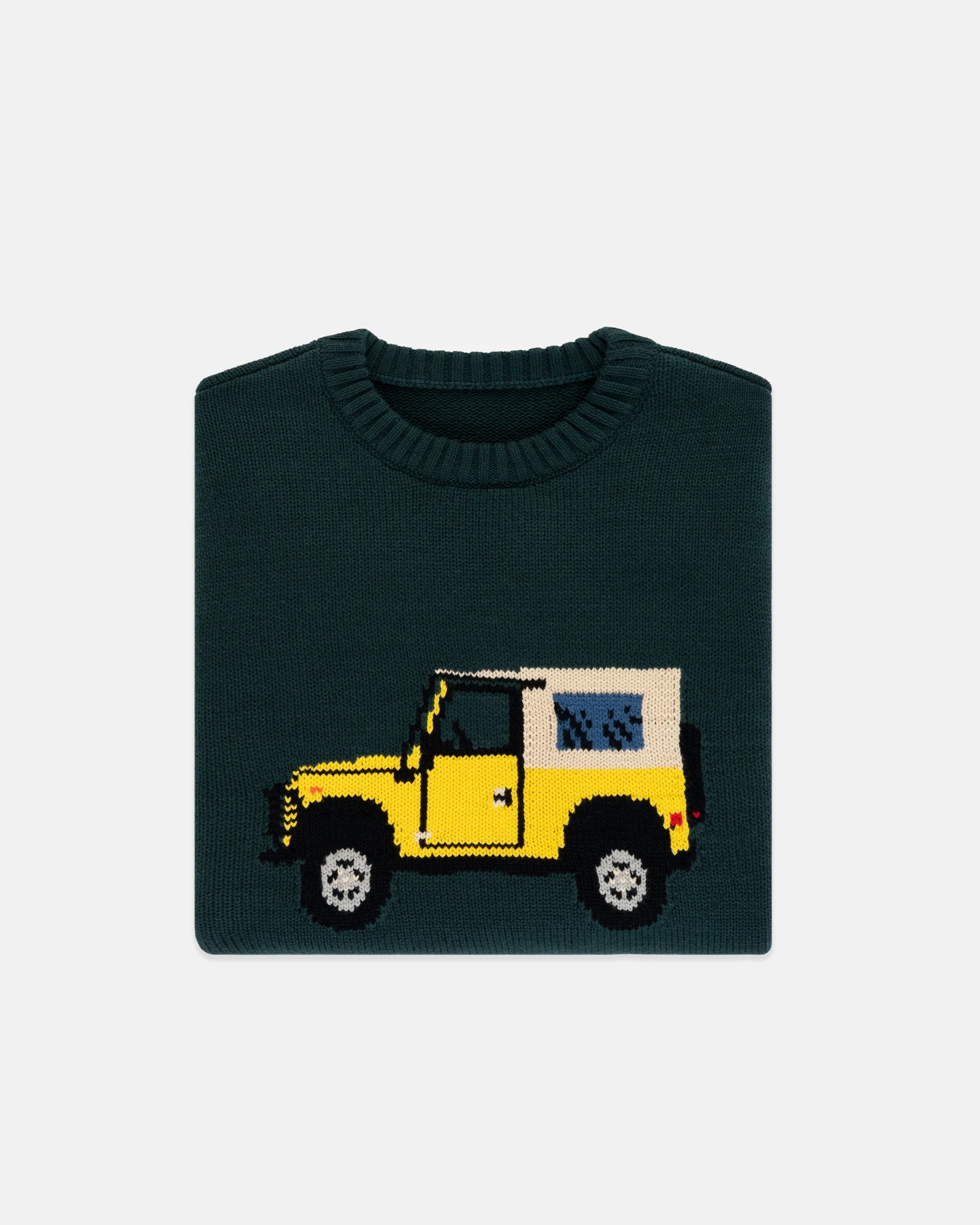 DEFENDER INTARSIA KNIT COTTON SWEATER - 1