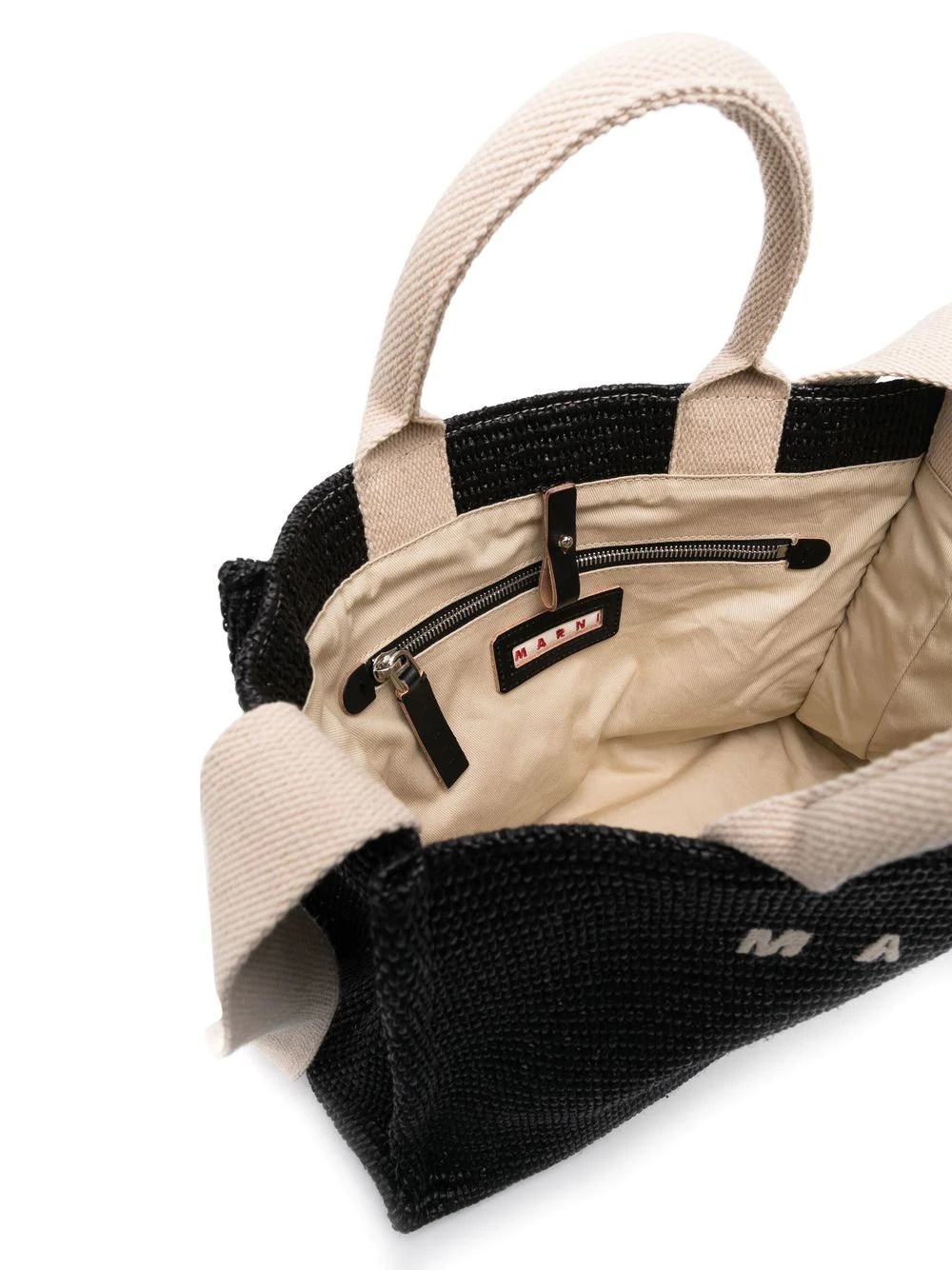 logo-lettering raffia tote bag - 5