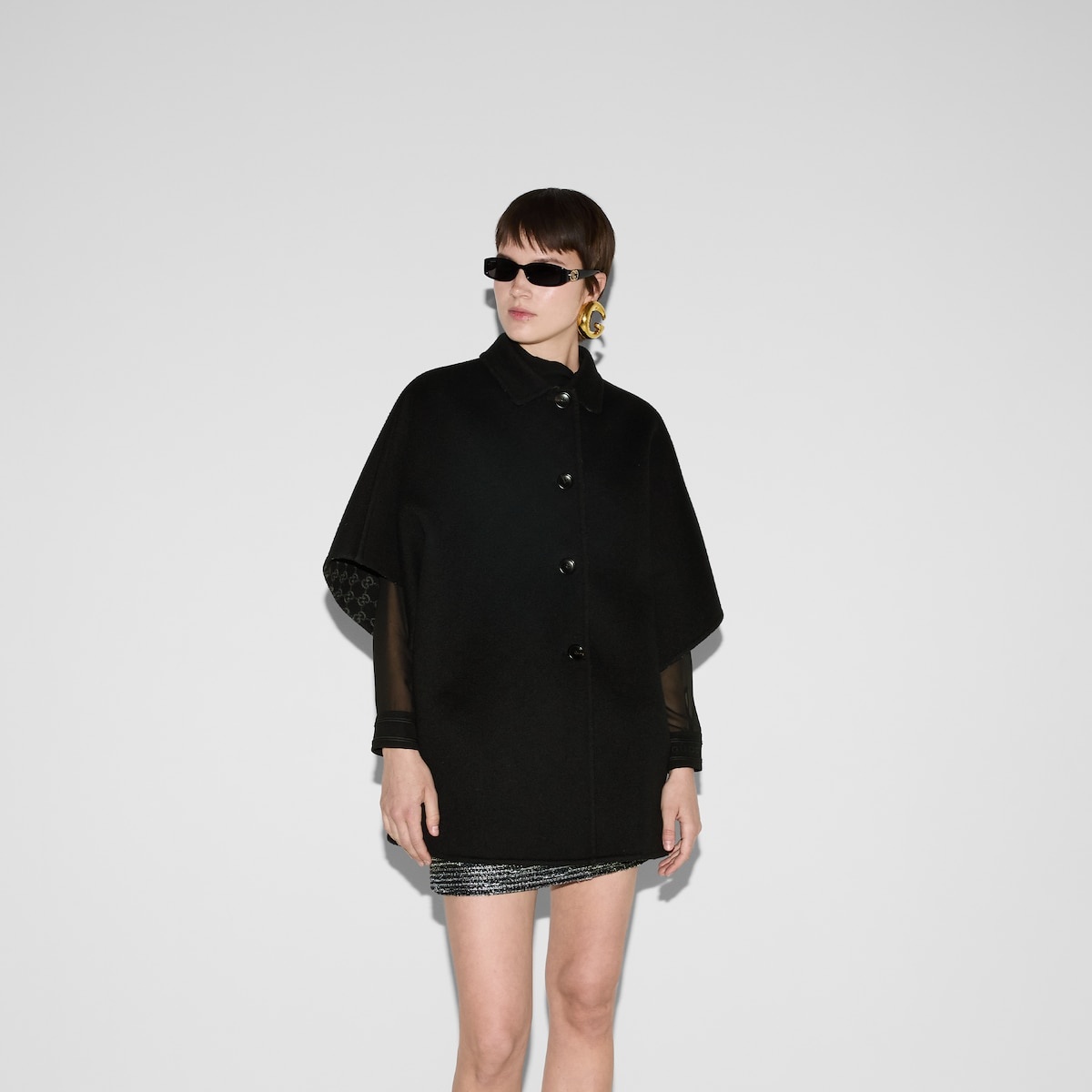 Reversible GG silk wool coat - 3