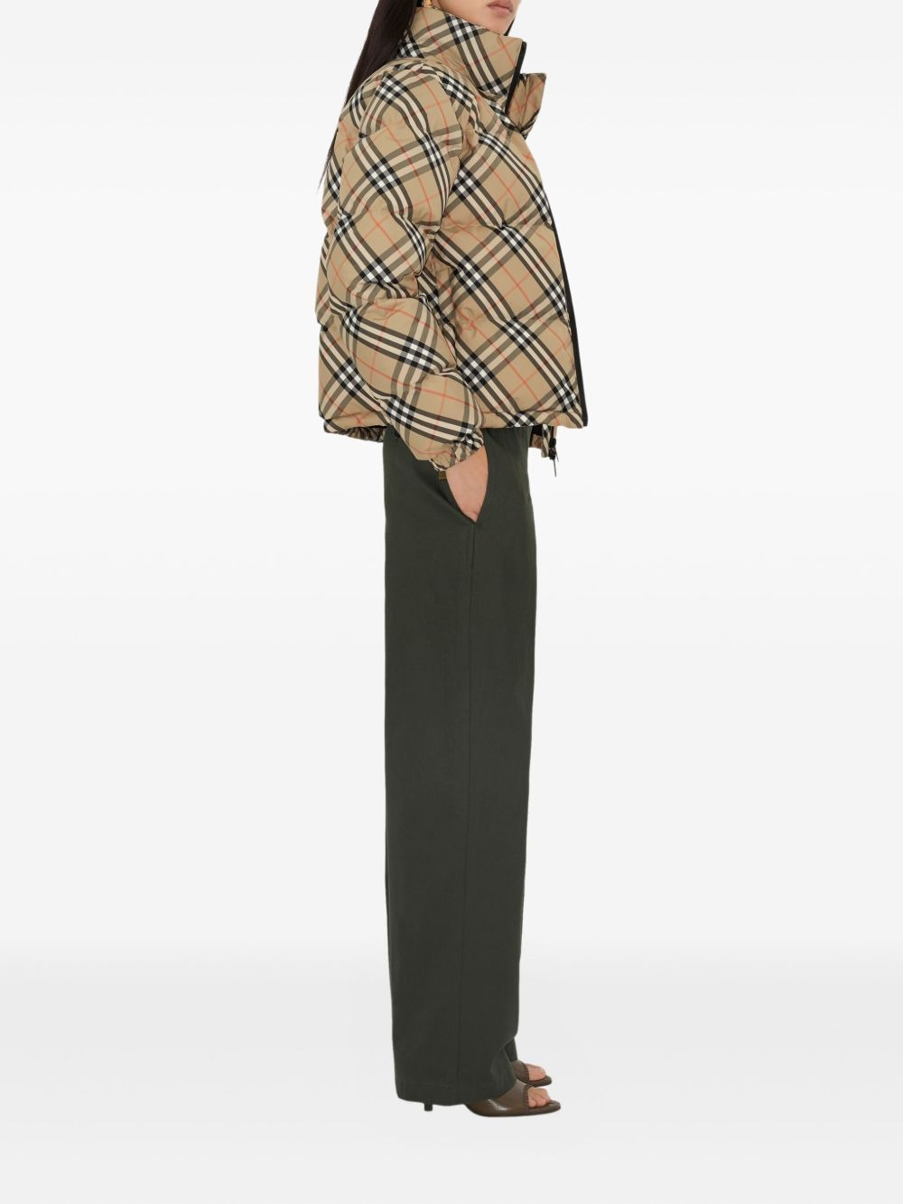 Vintage Check-pattern puffer jacket - 3