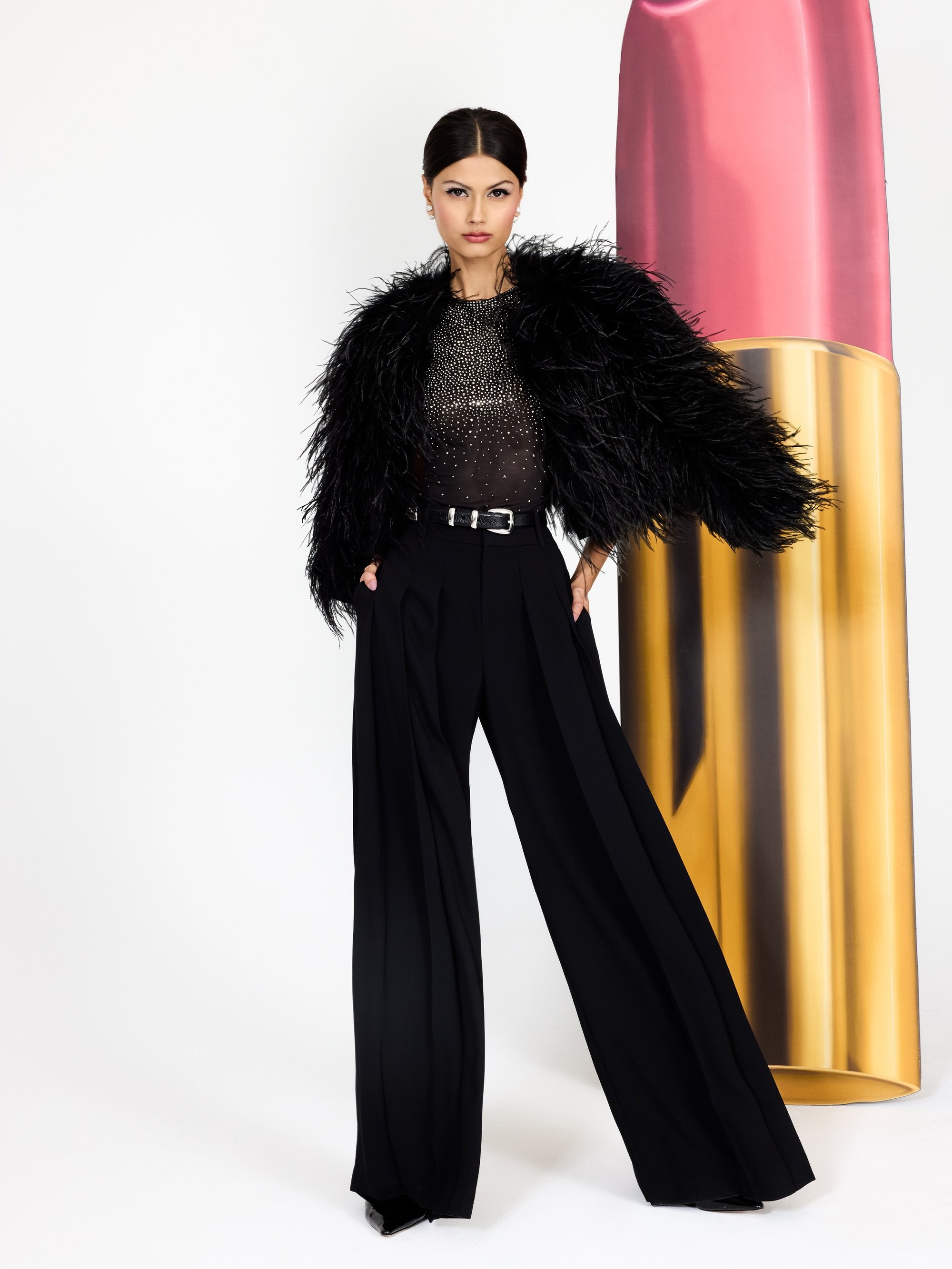 KIDMAN FEATHERED BOXY JACKET - 1