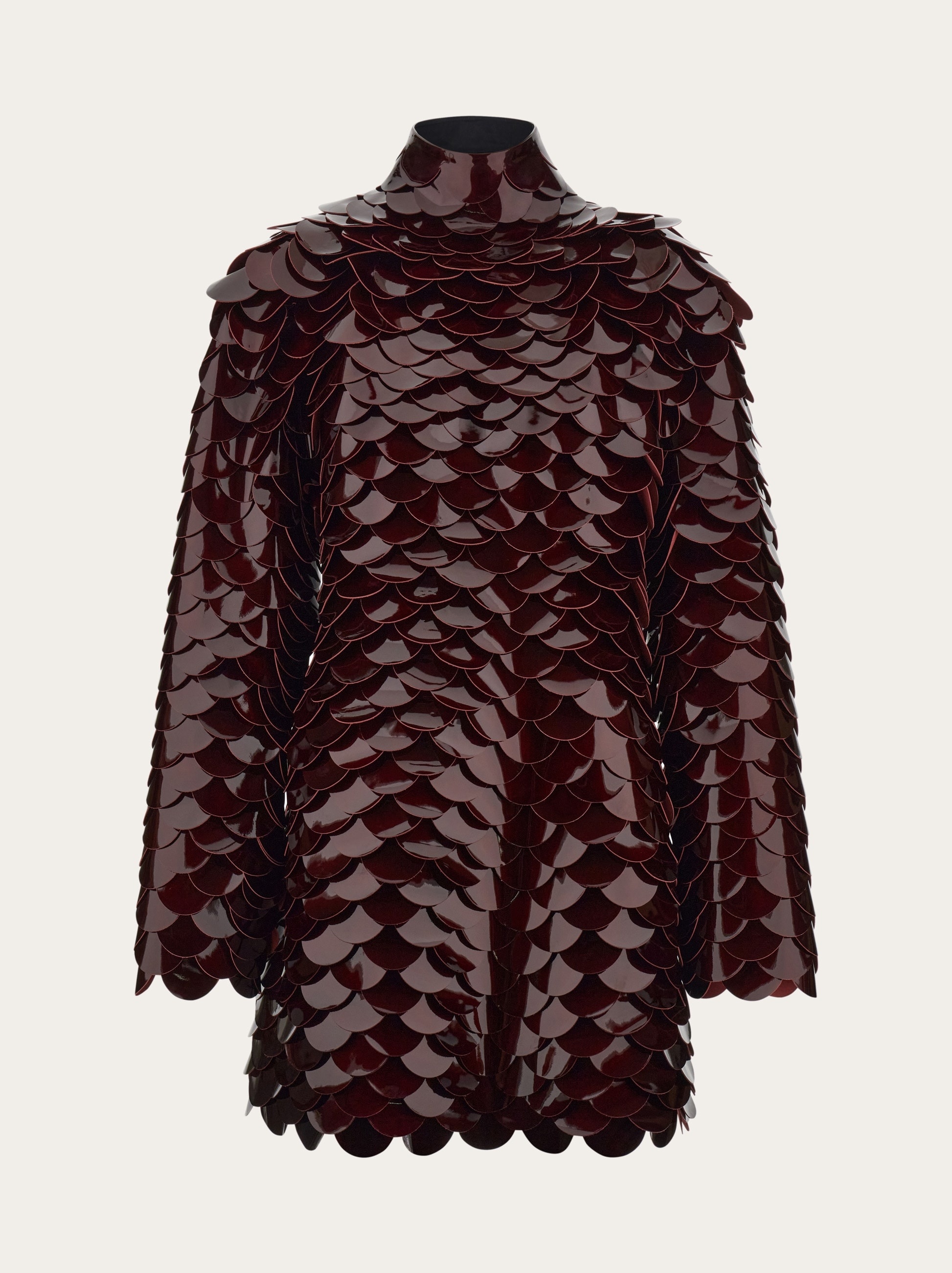 Mini dress with patent leather scales - 1