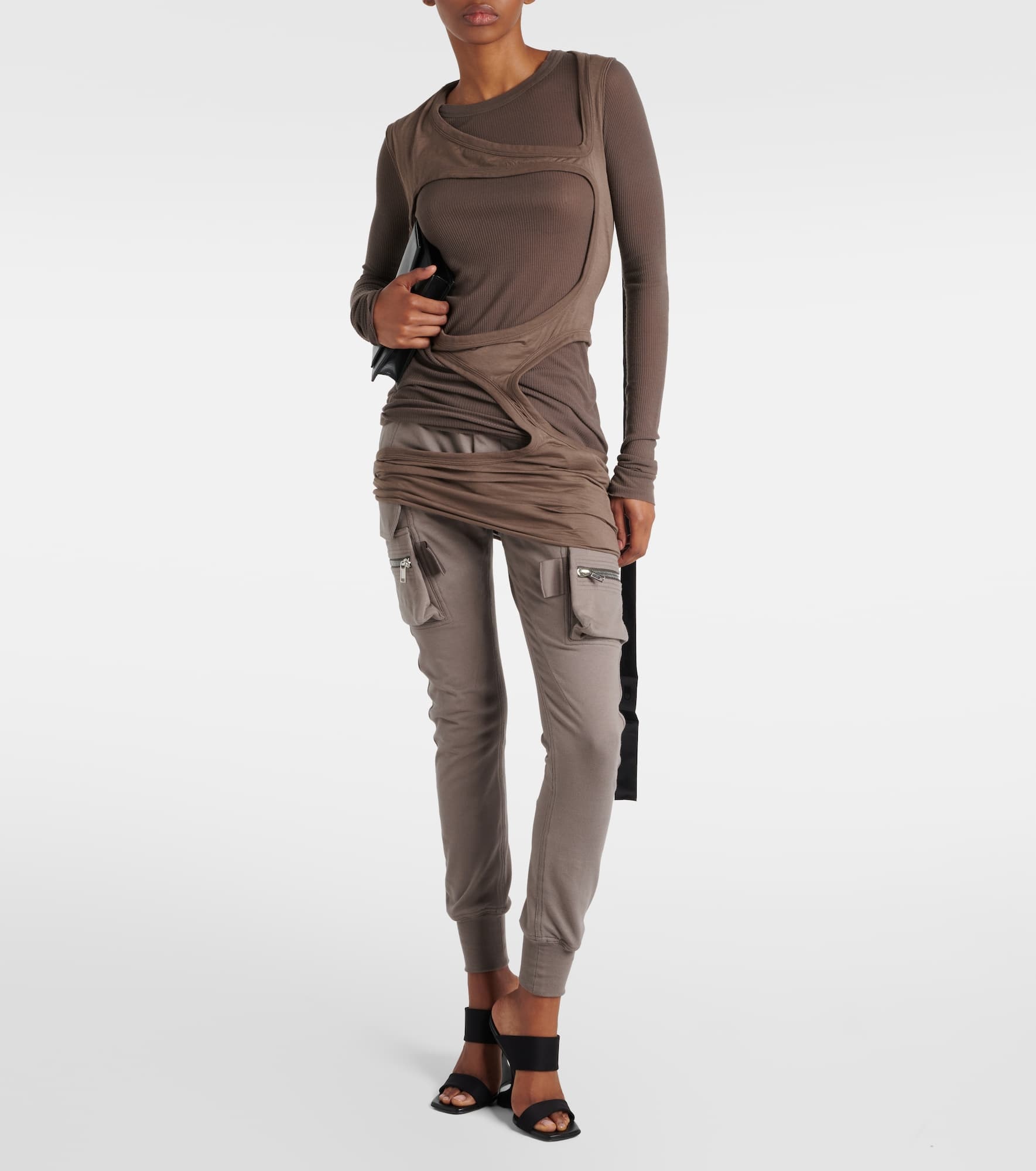DRKSHDW cutout cotton jersey top - 2