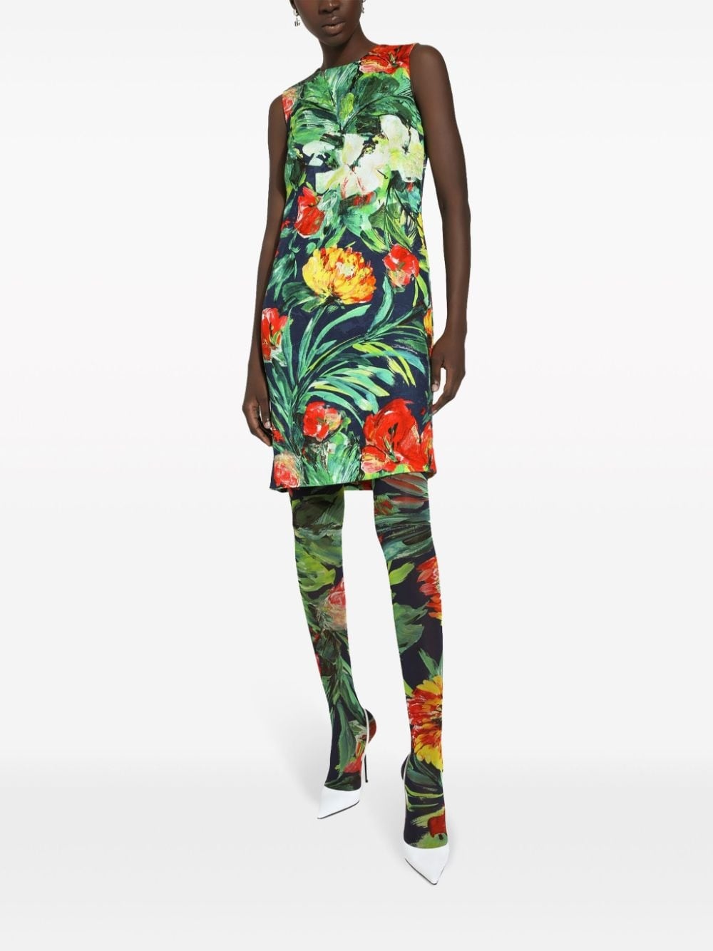 Bloom-print midi dress - 2