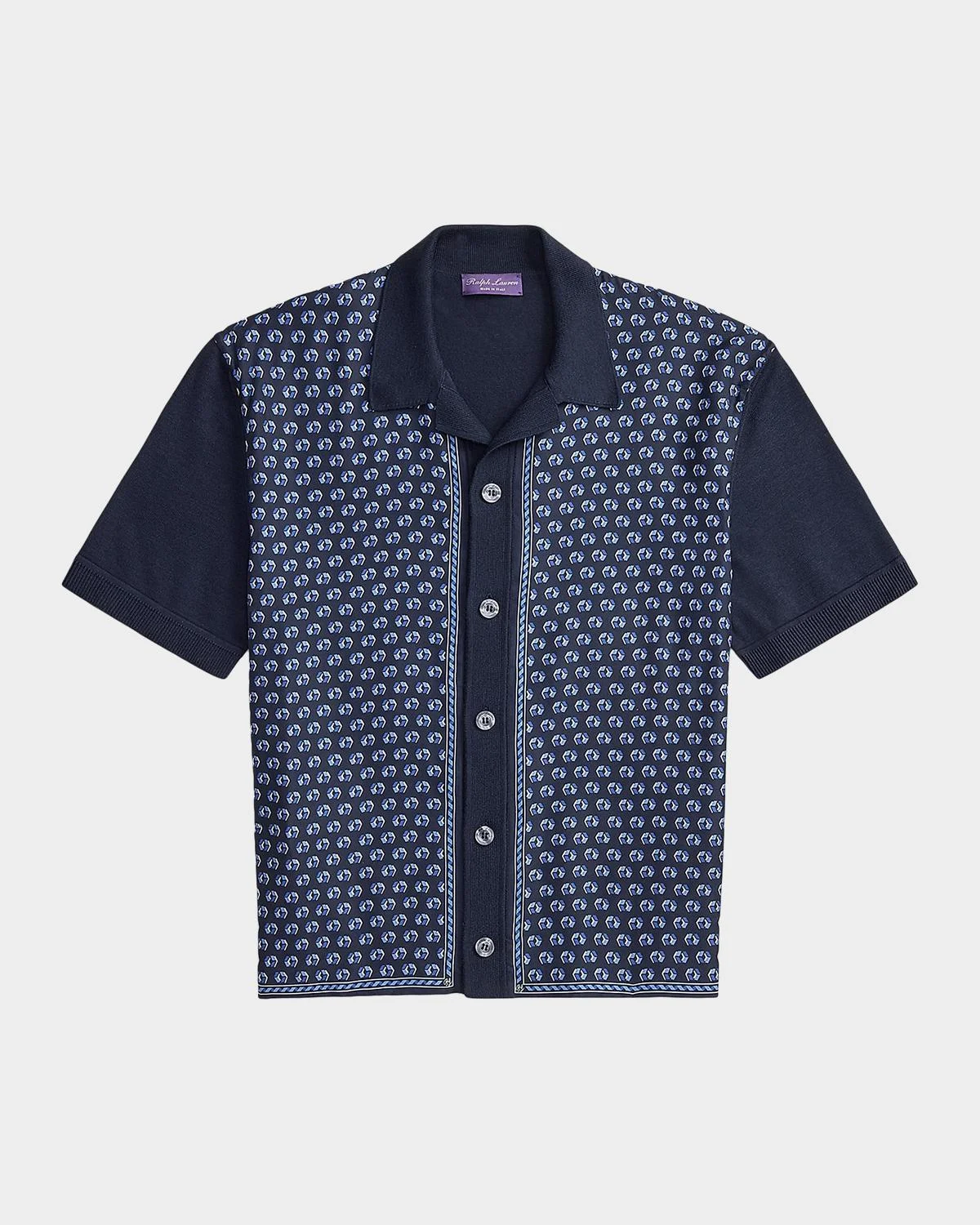 Men's Silk-Cotton Short-Sleeve Cardigan - 1