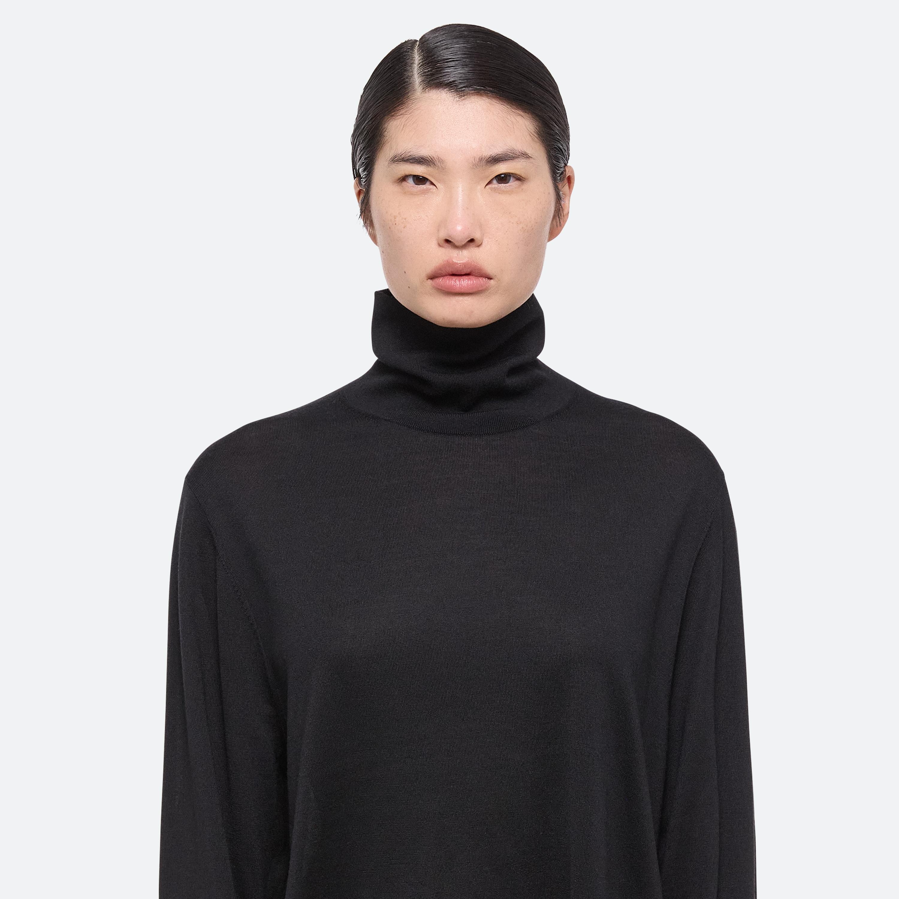 WOOL-SILK TURTLENECK DRESS - 6