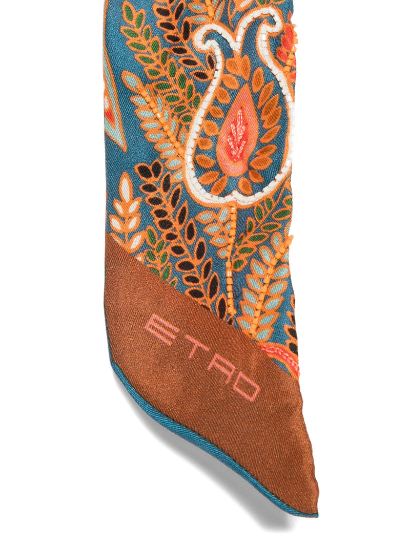Etro Paisley-pattern Beaded-fringe Neckerchief 3