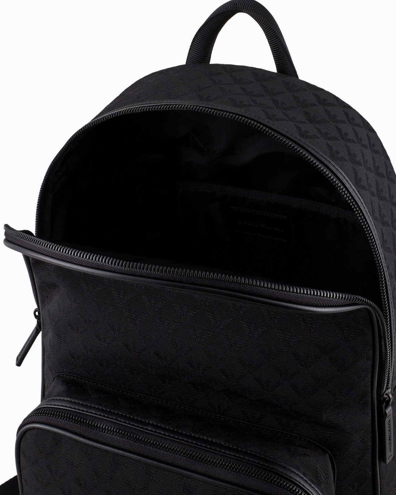 Nylon backpack with all-over jacquard eagle - 4