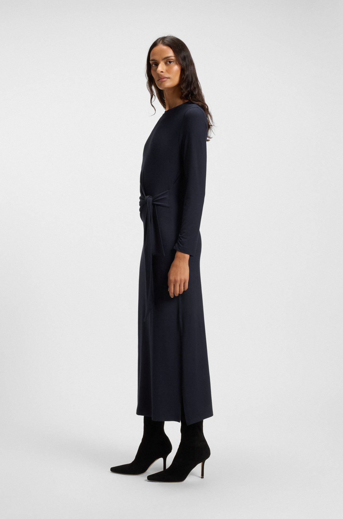 STRETCH-JERSEY DRESS WITH KNOTTED WAIST DETAIL - 2