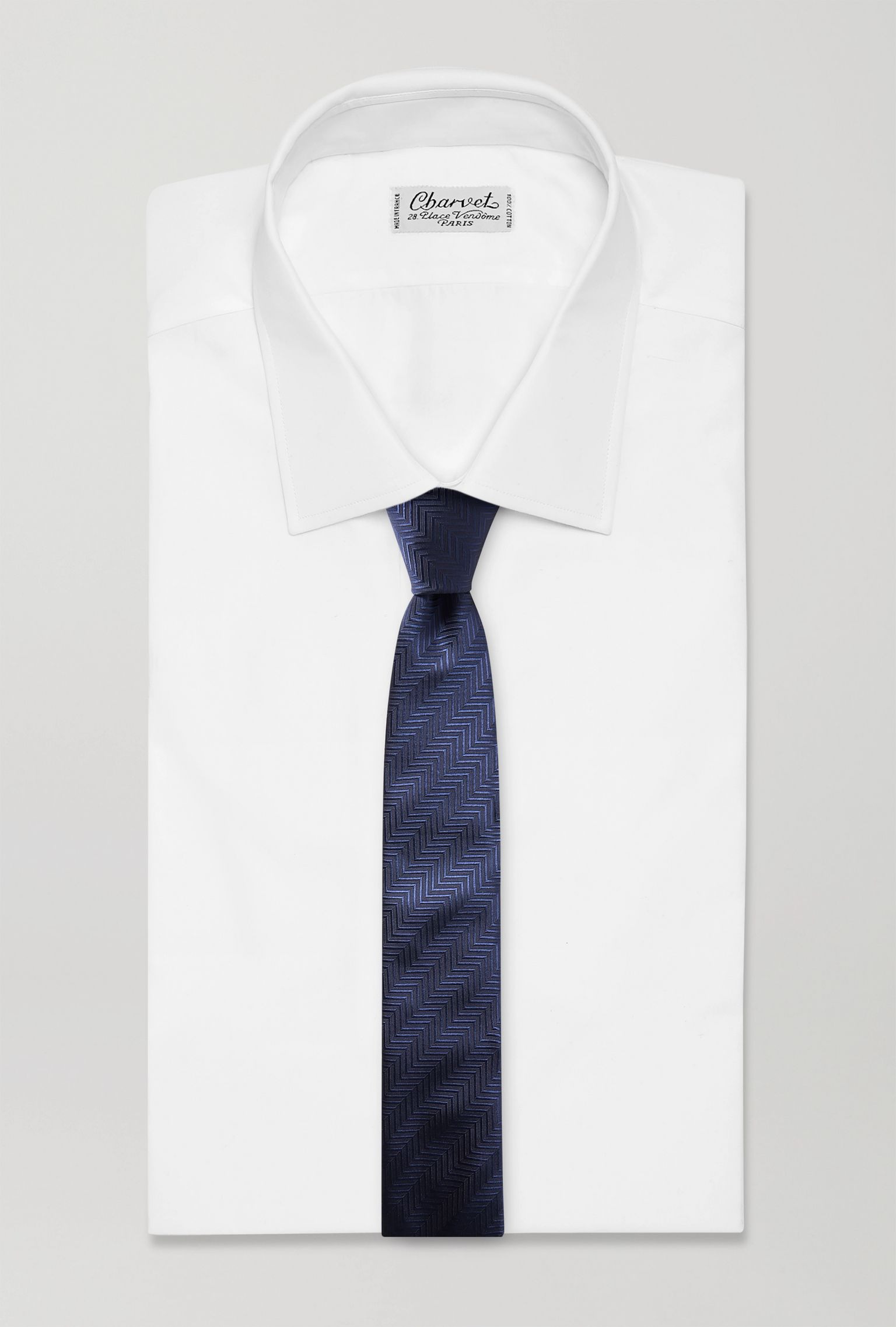 Set of Two 7cm Striped Silk-Jacquard Ties Blue - 2