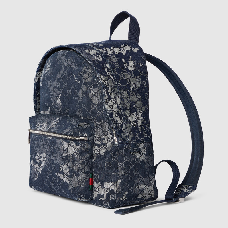 GUCCI GG denim large backpack outlook