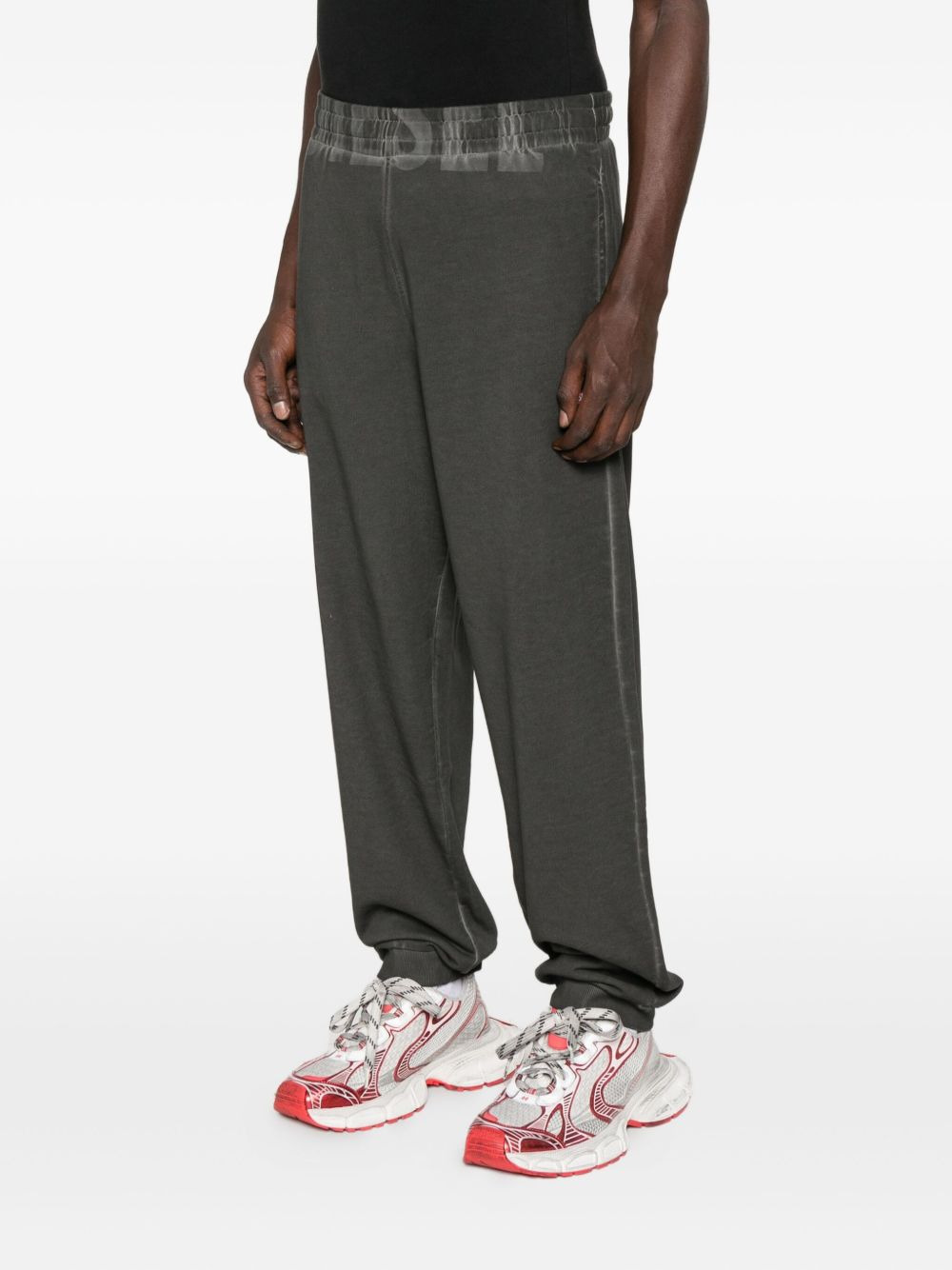 logo-waistband cotton track pants - 3