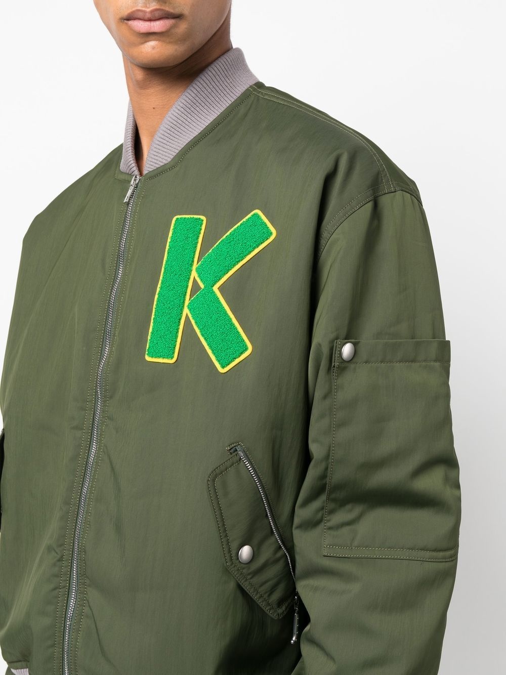 Varsity logo-patch bomber jacket - 5