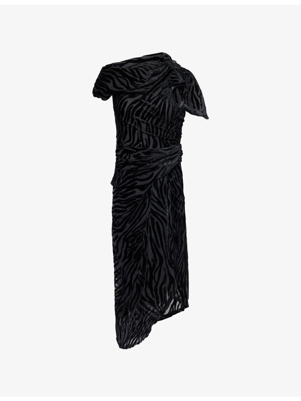 Atrium Cyane Draped Woven Midi Dress - 1