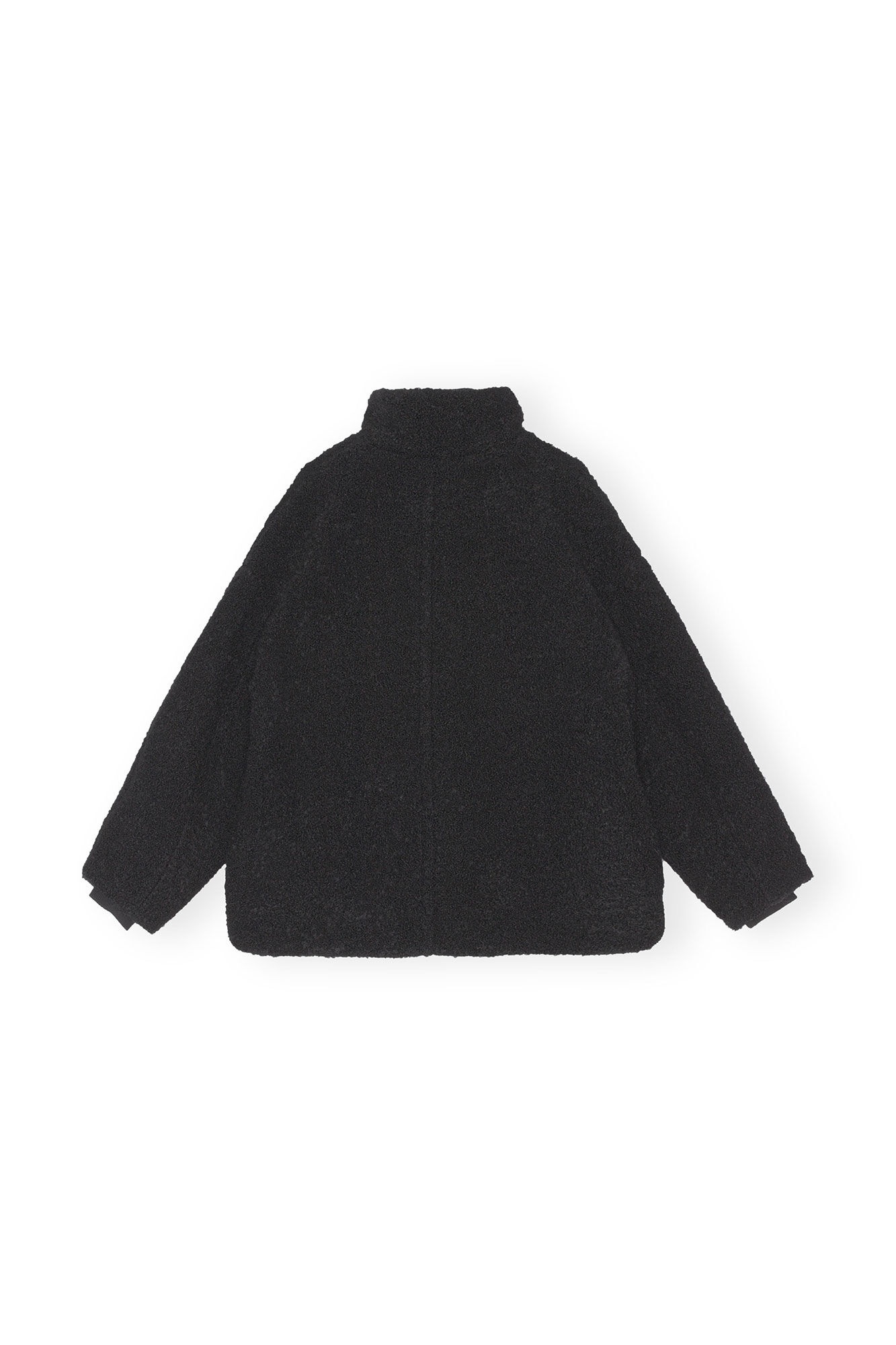 BLACK BOUCLE WOOL SHOULDER JACKET - 6