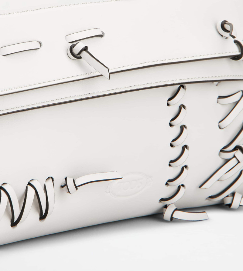 TOD'S WAVE POUCH IN LEATHER MINI - WHITE 6