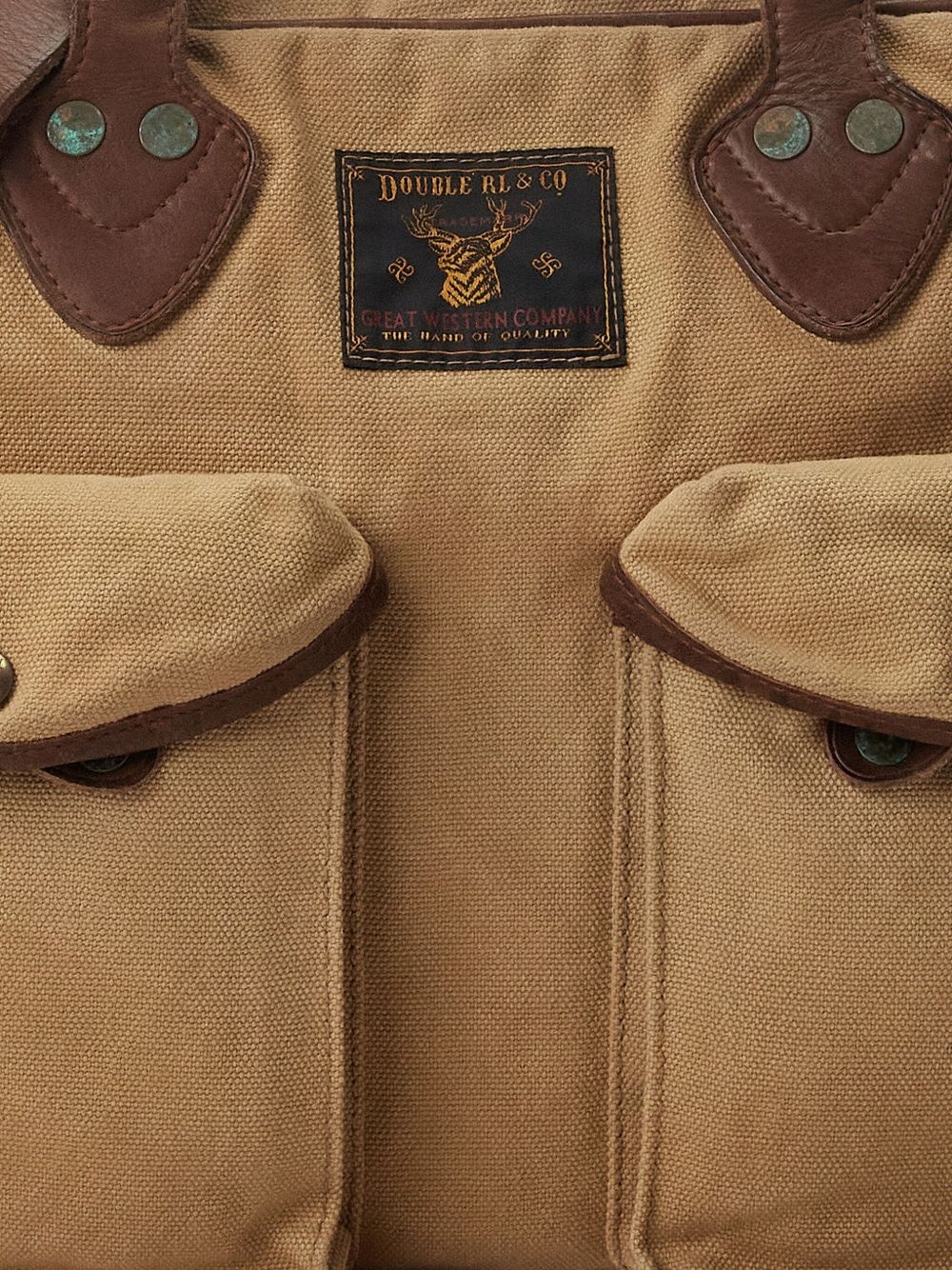 leather-trim canvas briefcase - 5