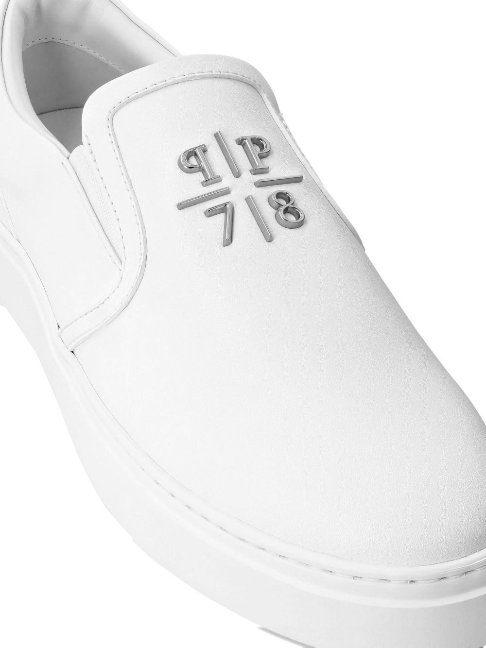 leather slip-on sneakers - 4