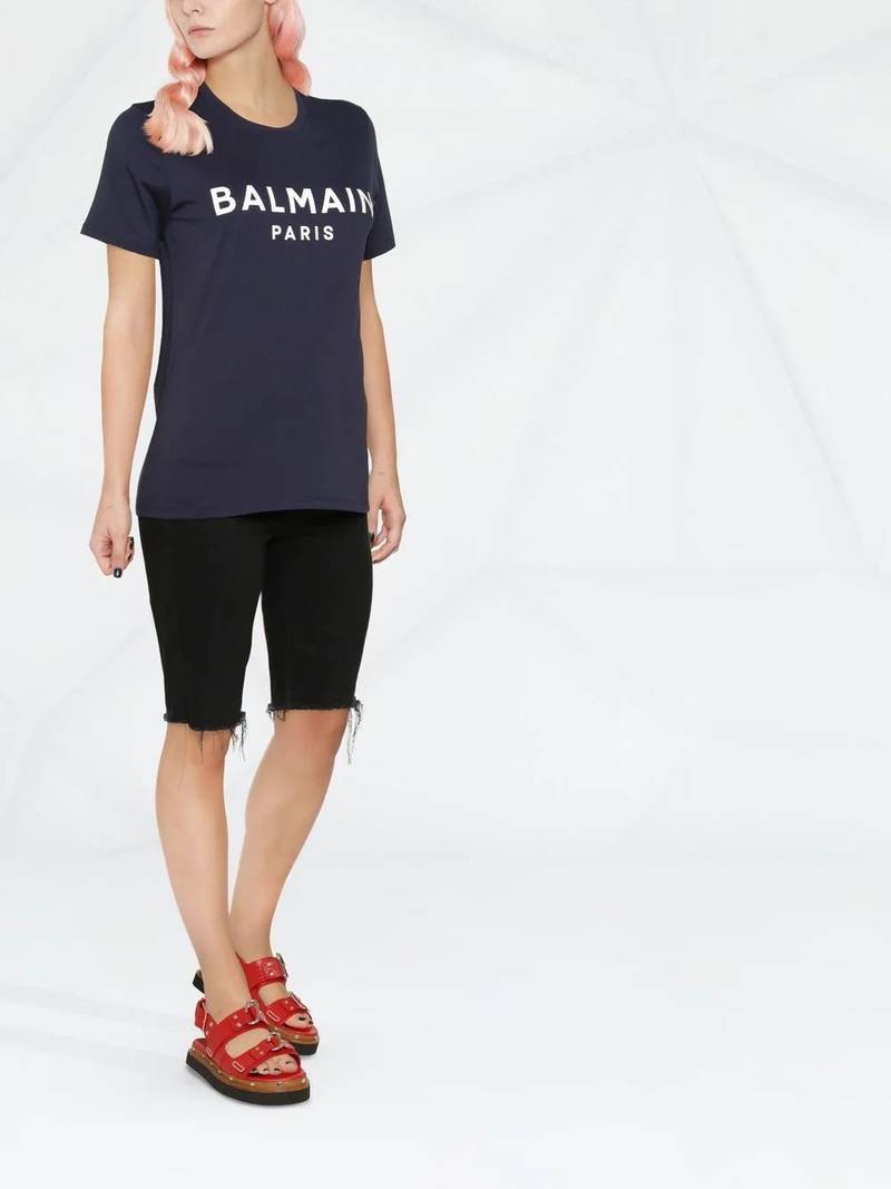 Balmain logo-print cotton T-shirt outlook
