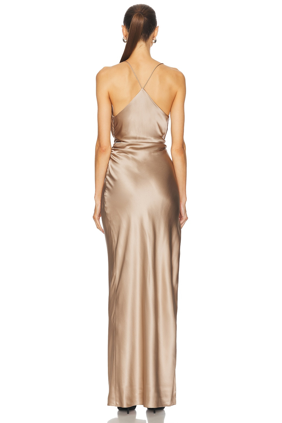 Lace Inset Cowl Gown - 4