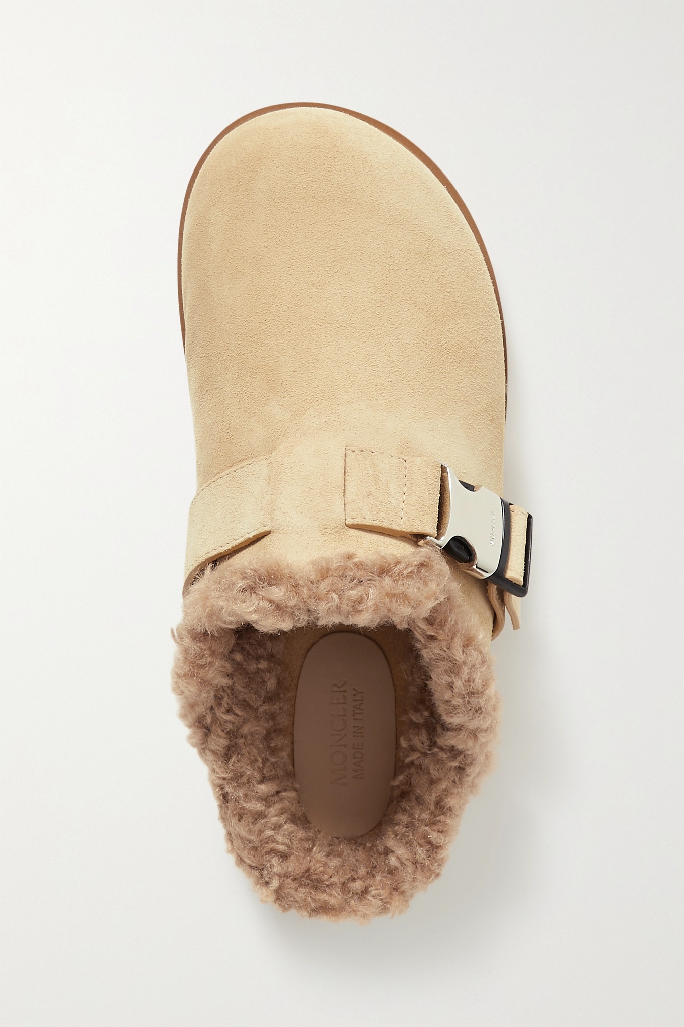 Mon faux shearling-lined suede mules - 5