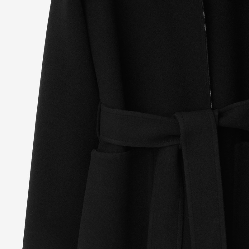 Mid-length Reversible Check Wool Car Coat 6