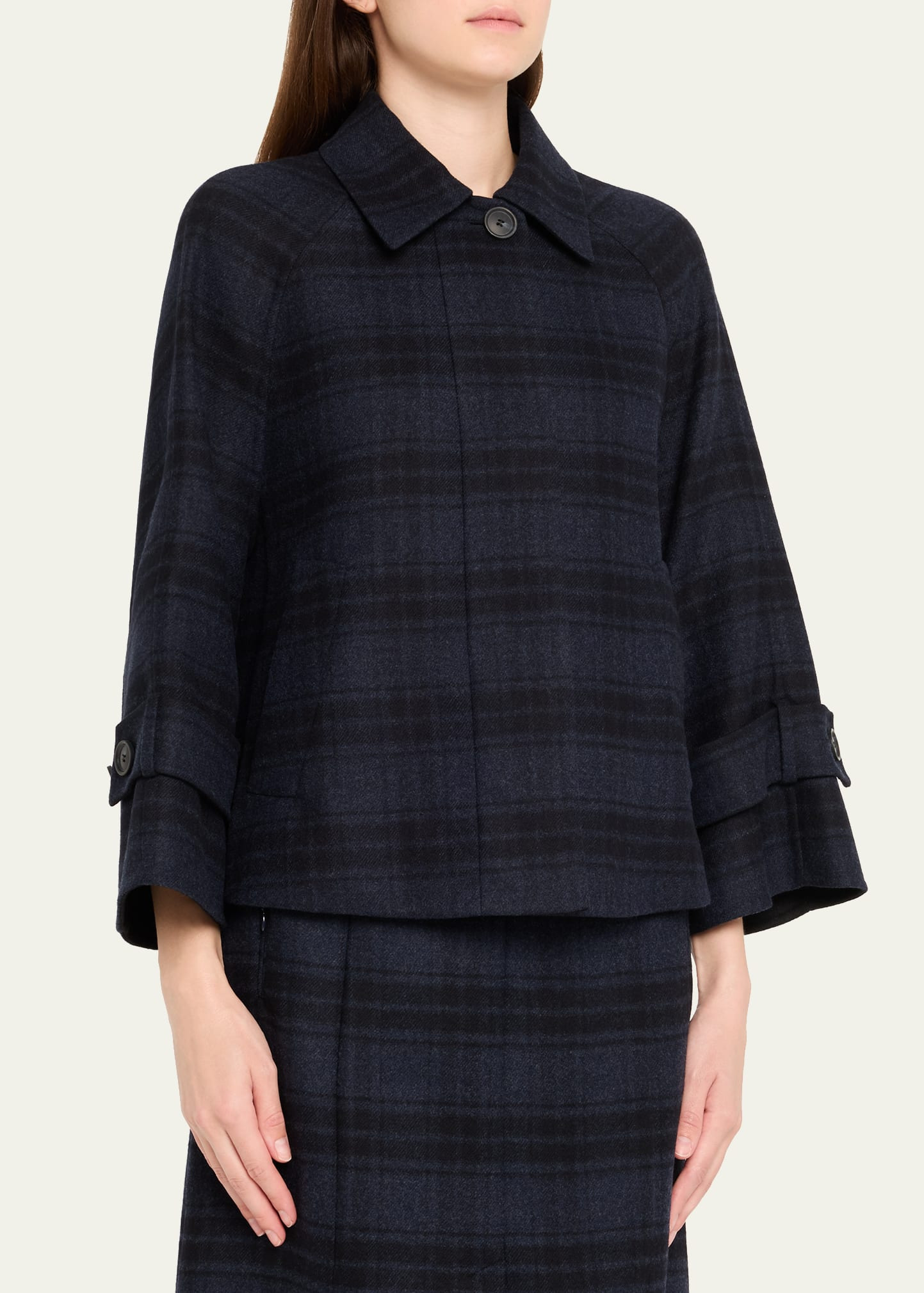 Alisa Check Wool Double Face Jacket - 4