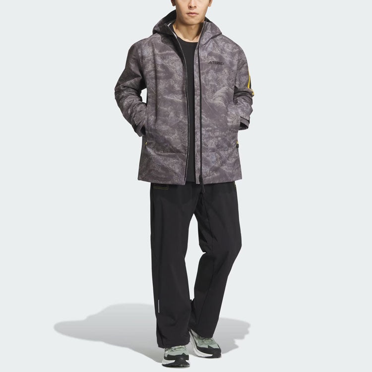 adidas x National Geographic Allover Print RAIN. RDY Jacket Asia Sizing 'Silver Violet' IS9512 - 5