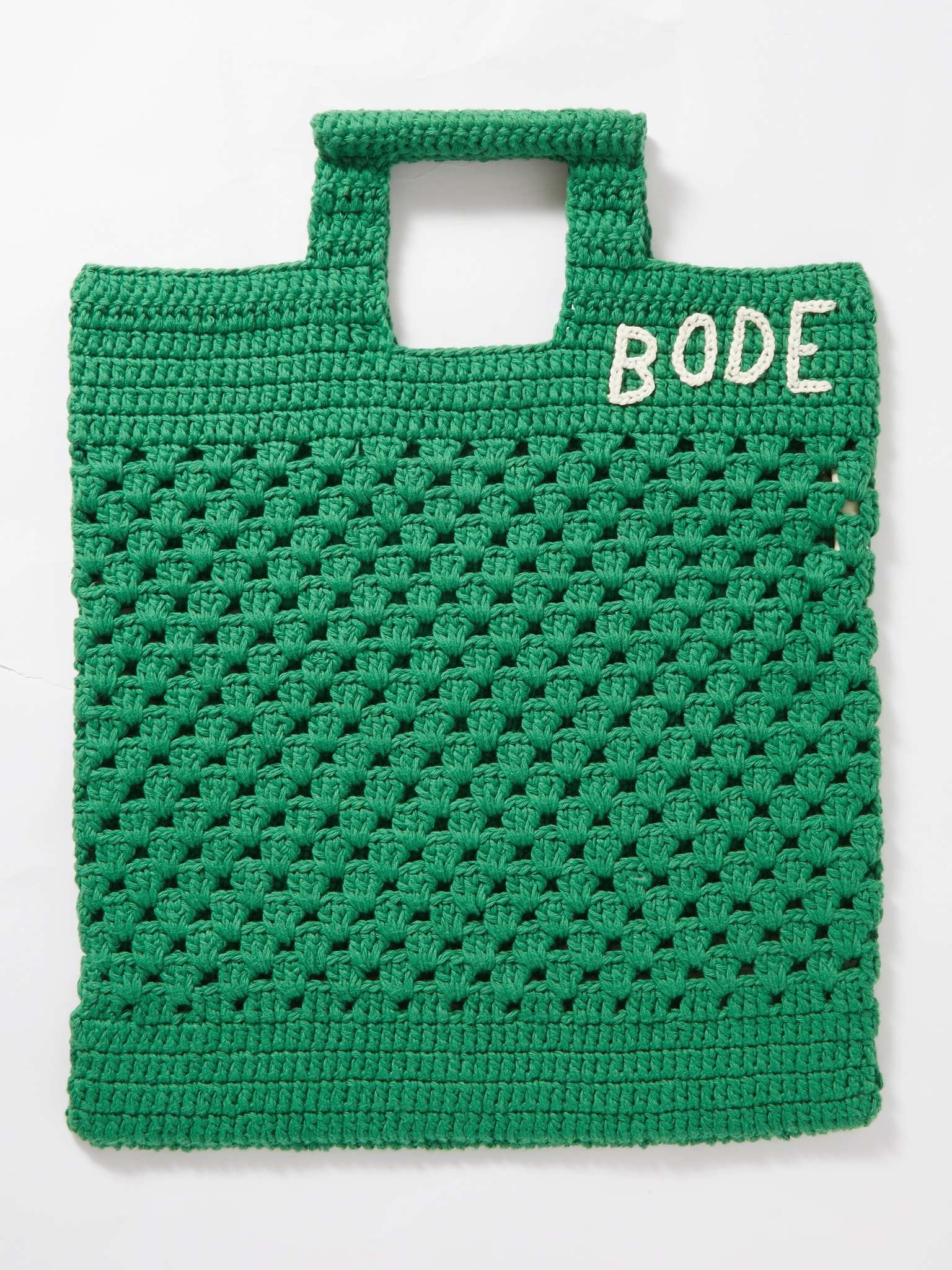 Logo-Embroidered Crocheted Cotton Tote Bag - 1