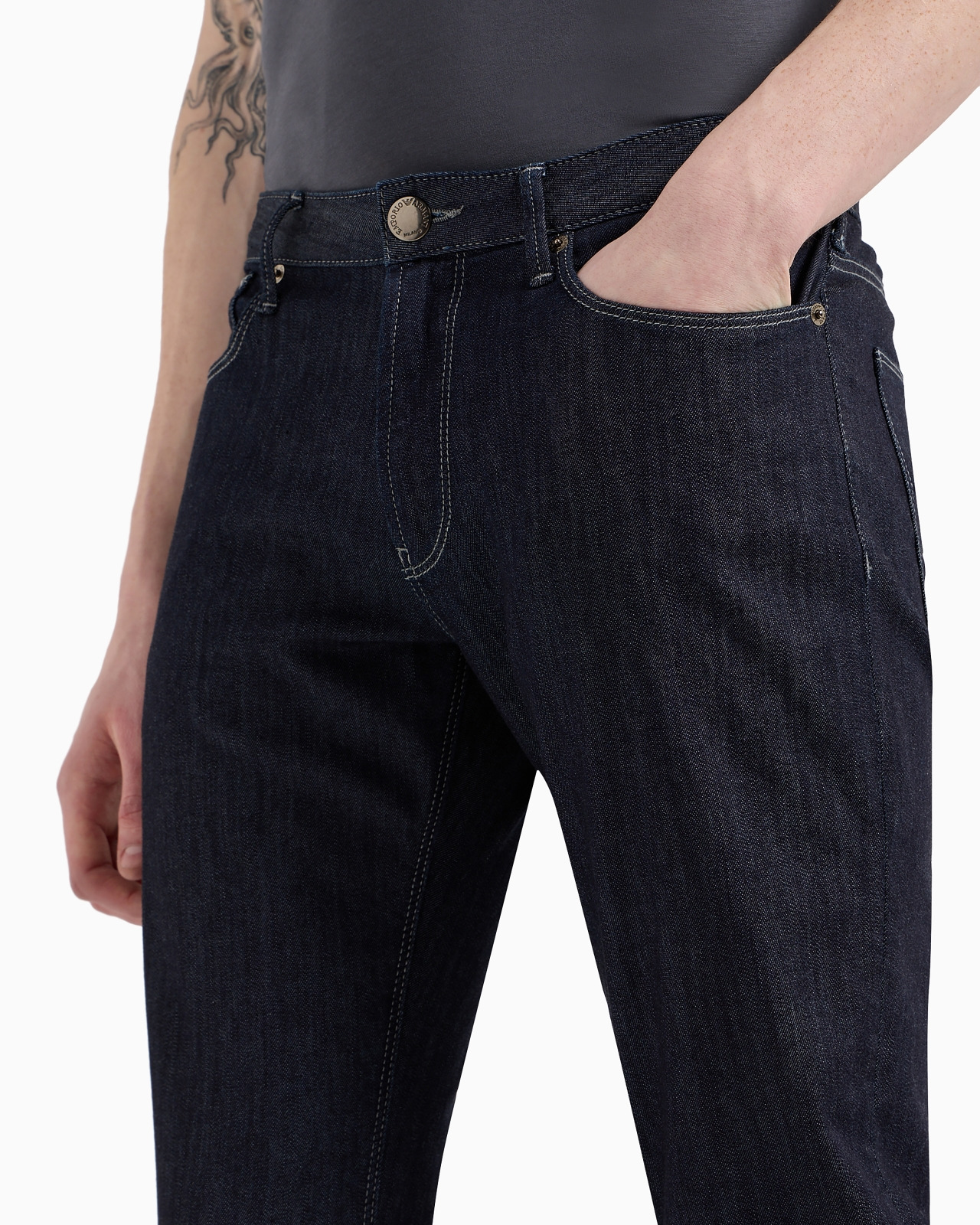 J06 WORN-EFFECT WASH, SLIM-FIT, 8 OZ DENIM JEANS - 5
