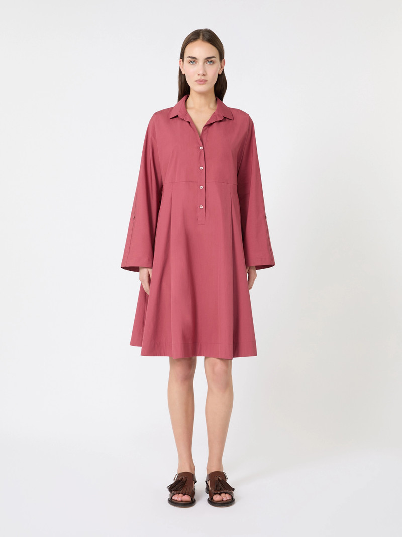 SEGGIO Flared cotton-poplin dress - CHERRY 3